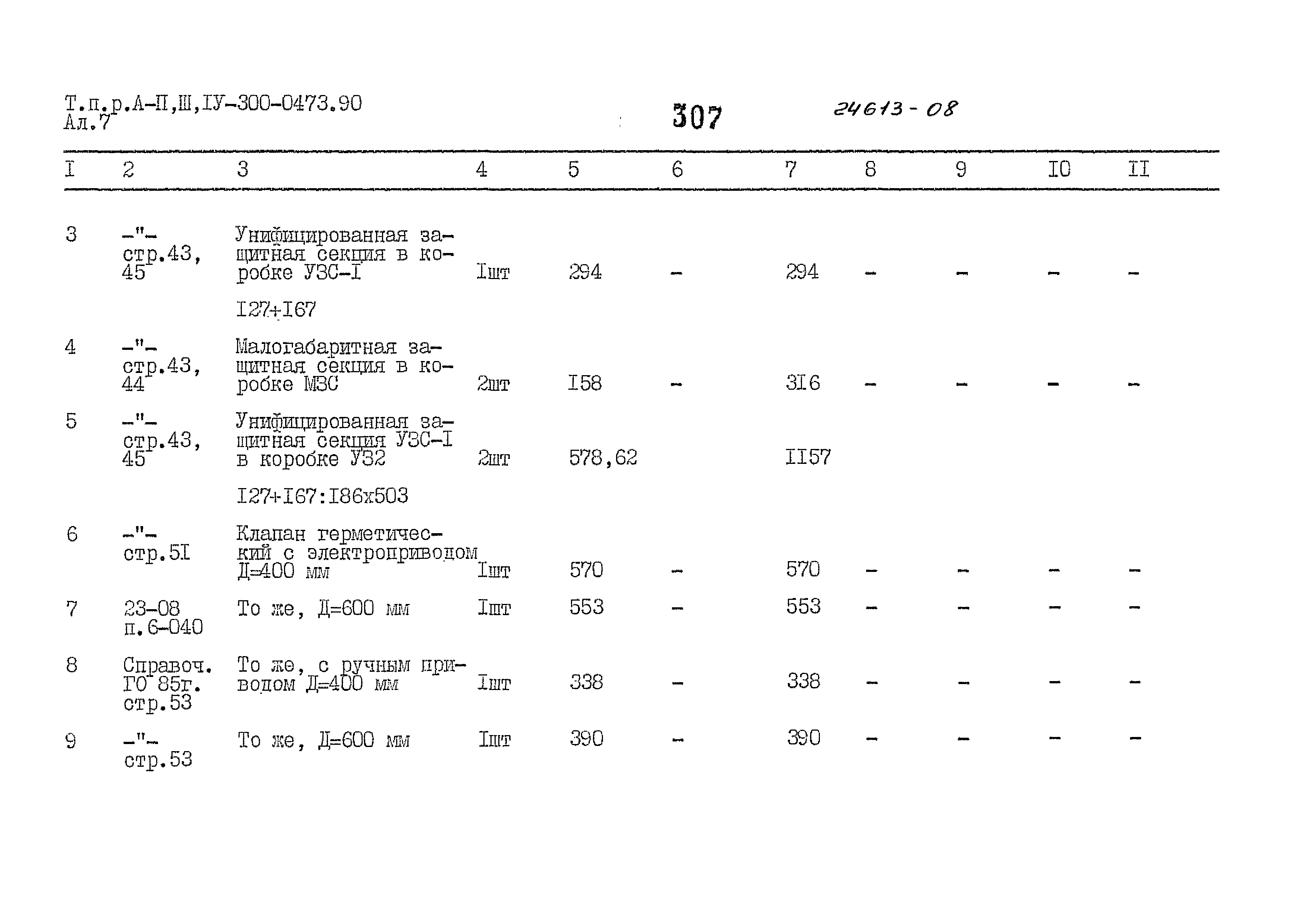 Типовые проектные решения А-II,III,IV-300-0473.90