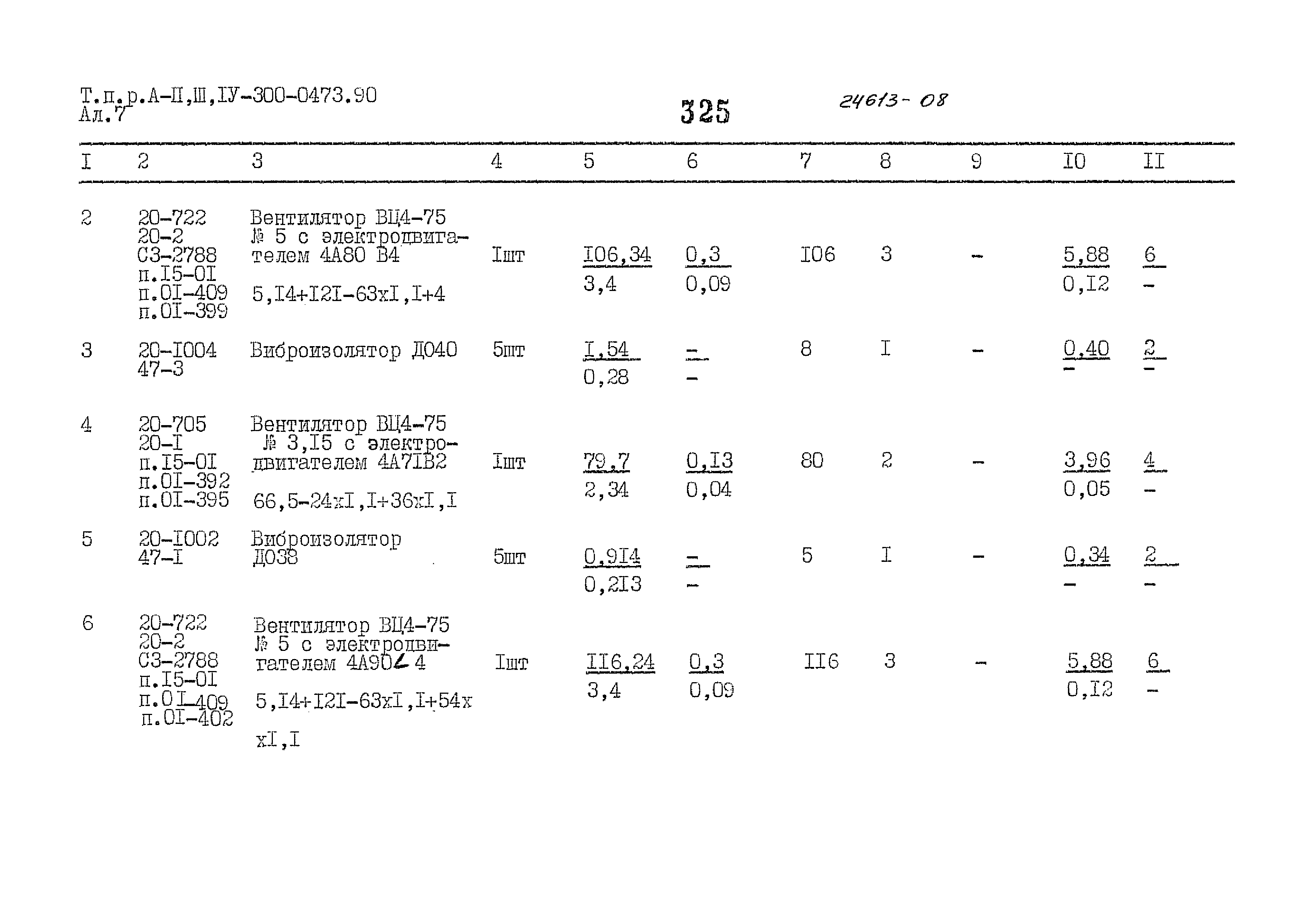 Типовые проектные решения А-II,III,IV-300-0473.90