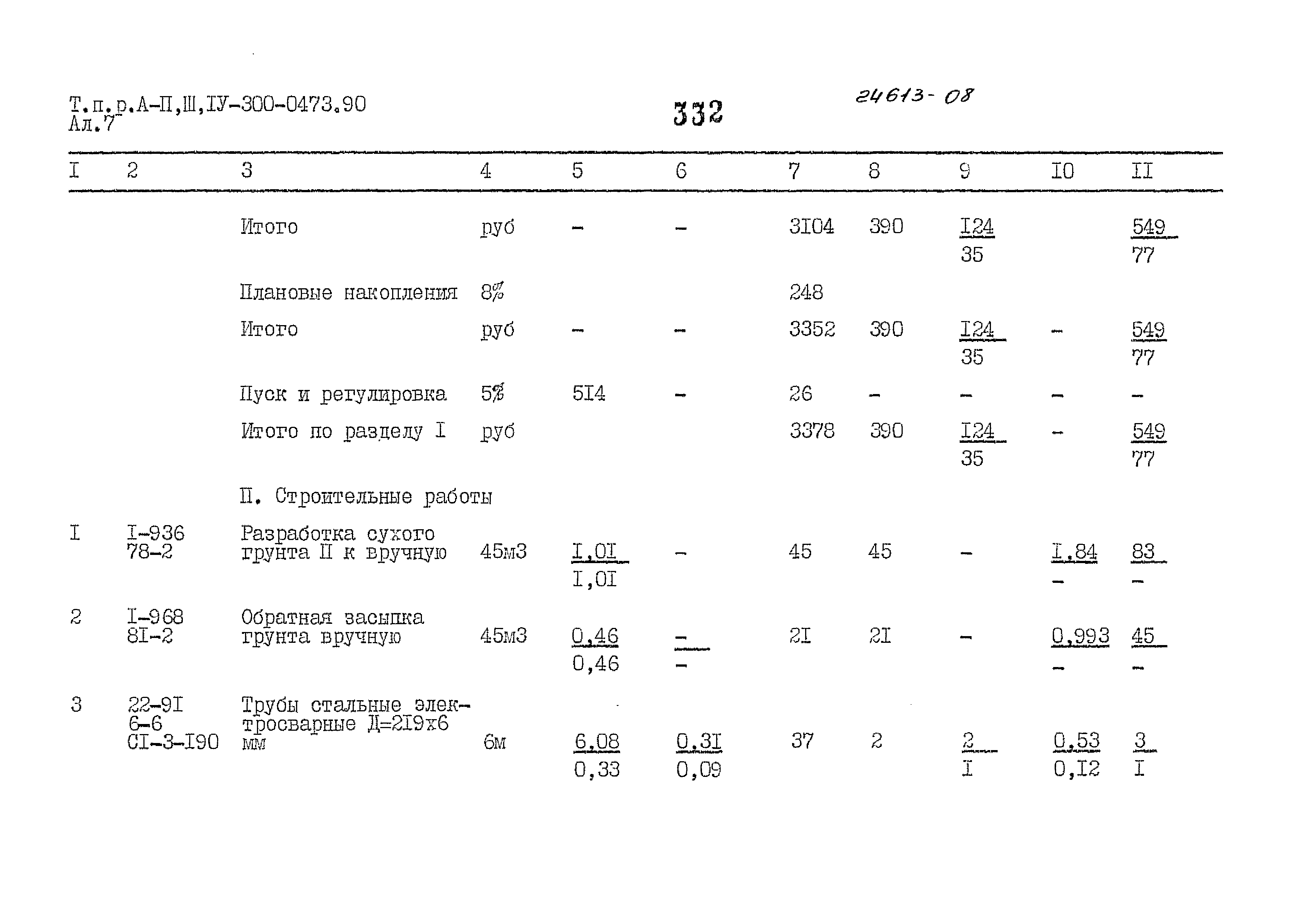 Типовые проектные решения А-II,III,IV-300-0473.90