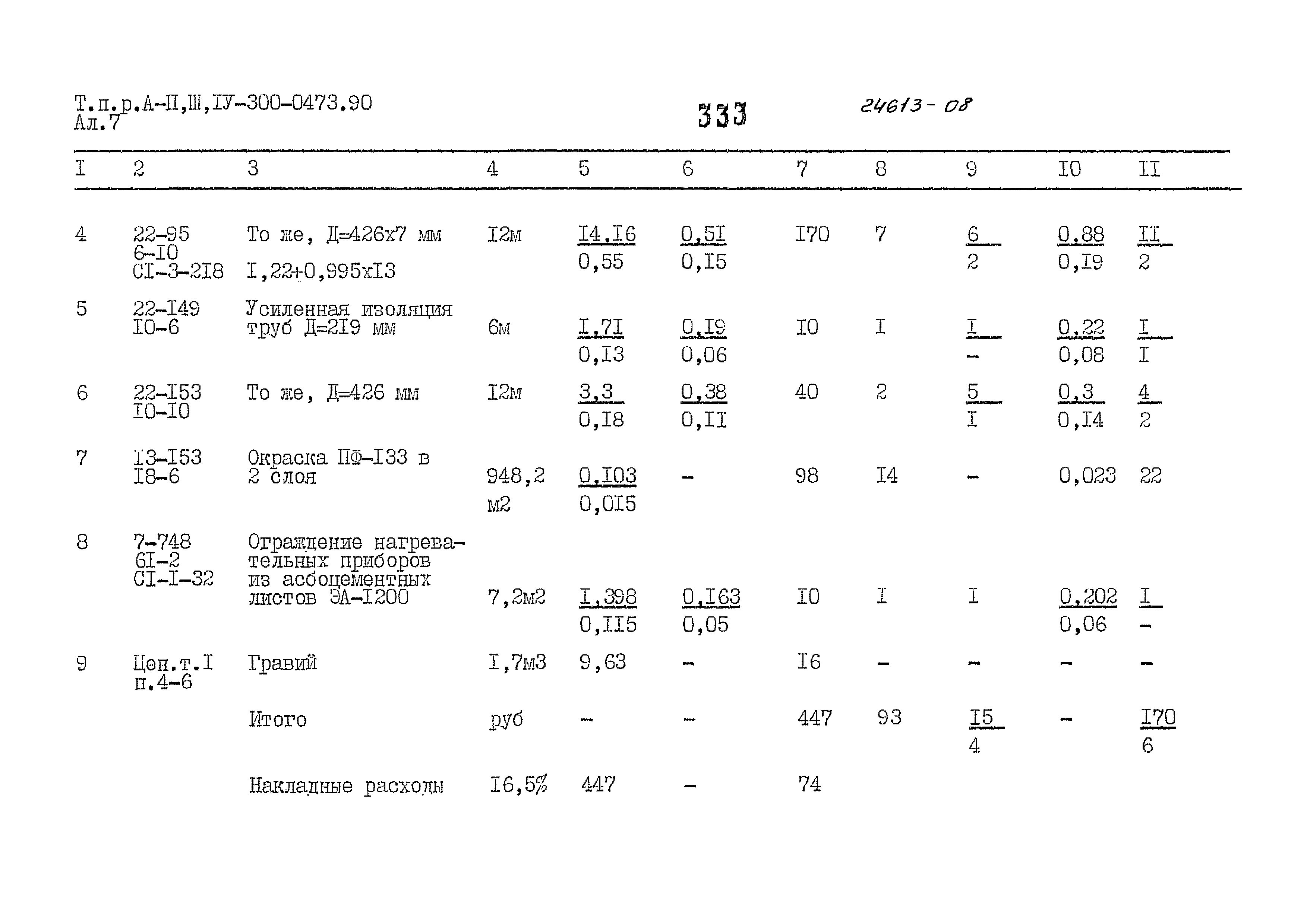 Типовые проектные решения А-II,III,IV-300-0473.90