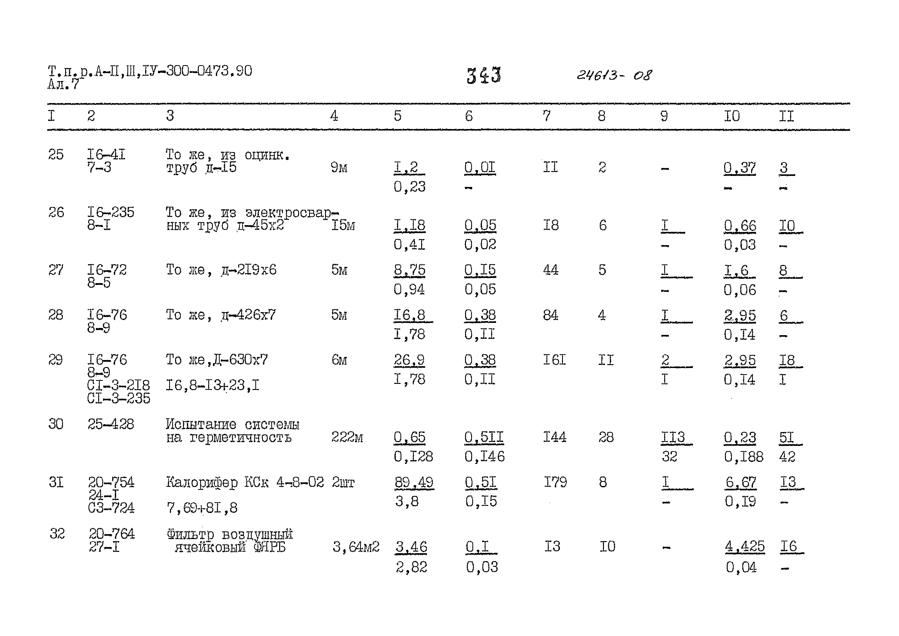 Типовые проектные решения А-II,III,IV-300-0473.90