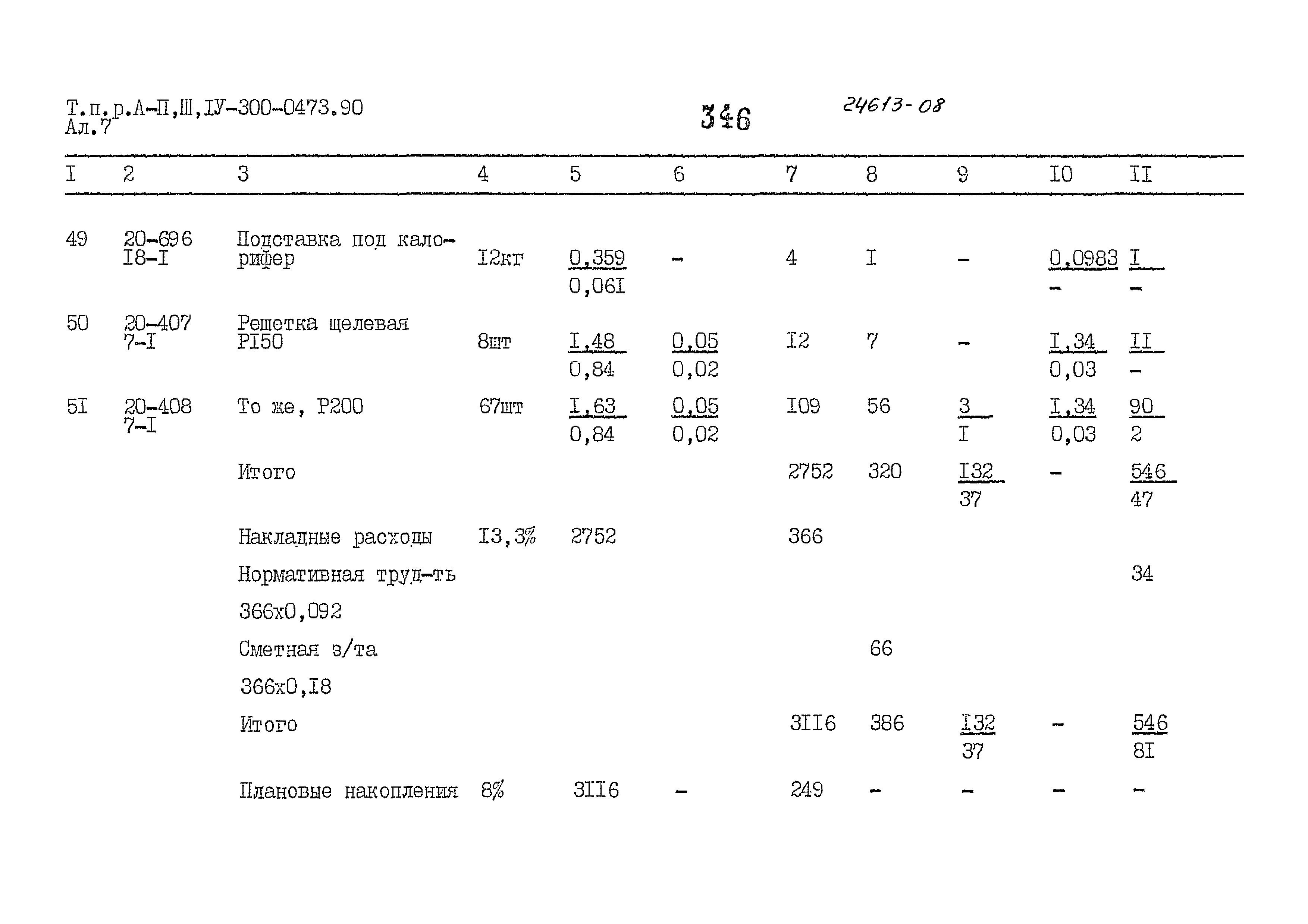 Типовые проектные решения А-II,III,IV-300-0473.90