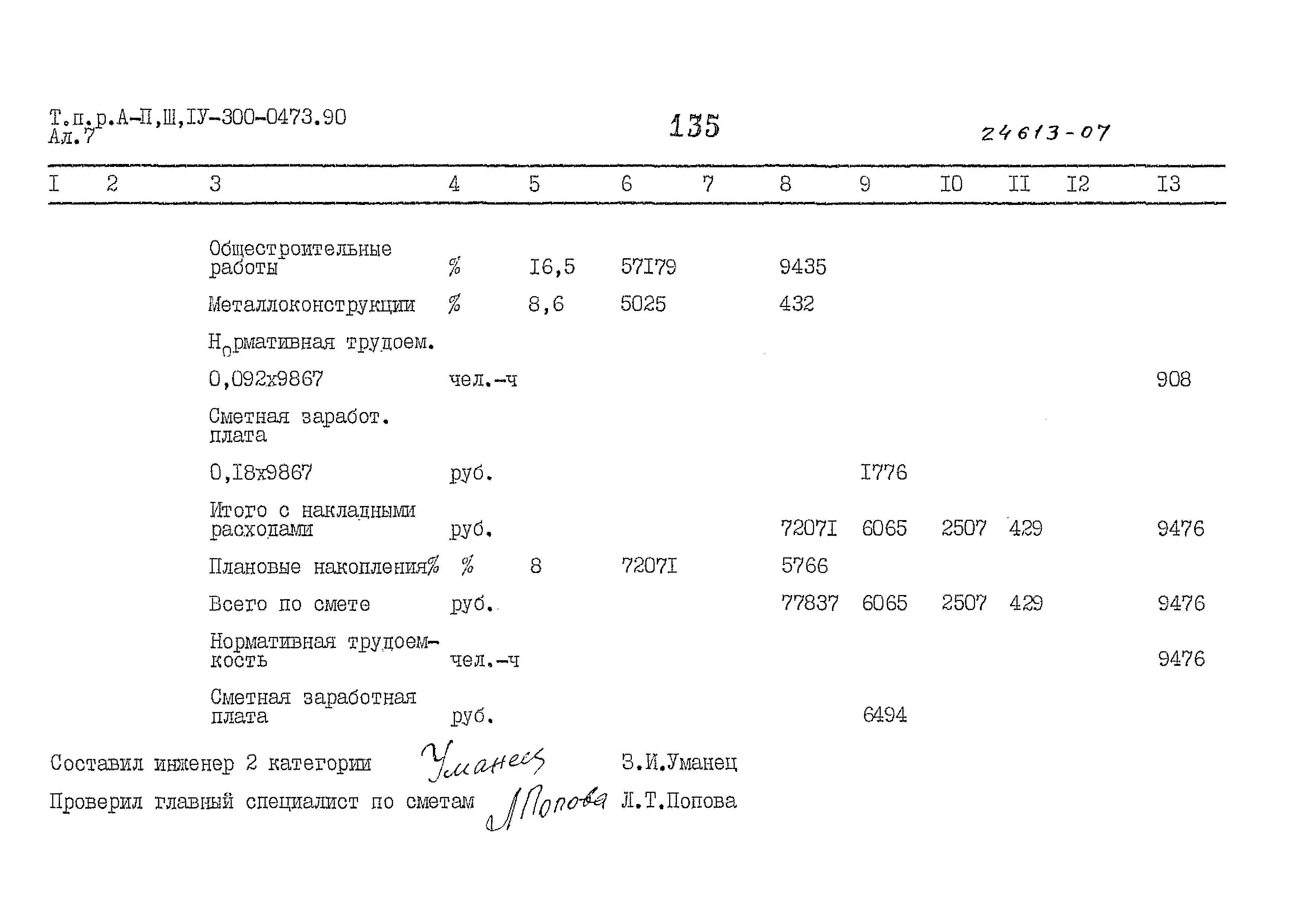 Типовые проектные решения А-II,III,IV-300-0473.90