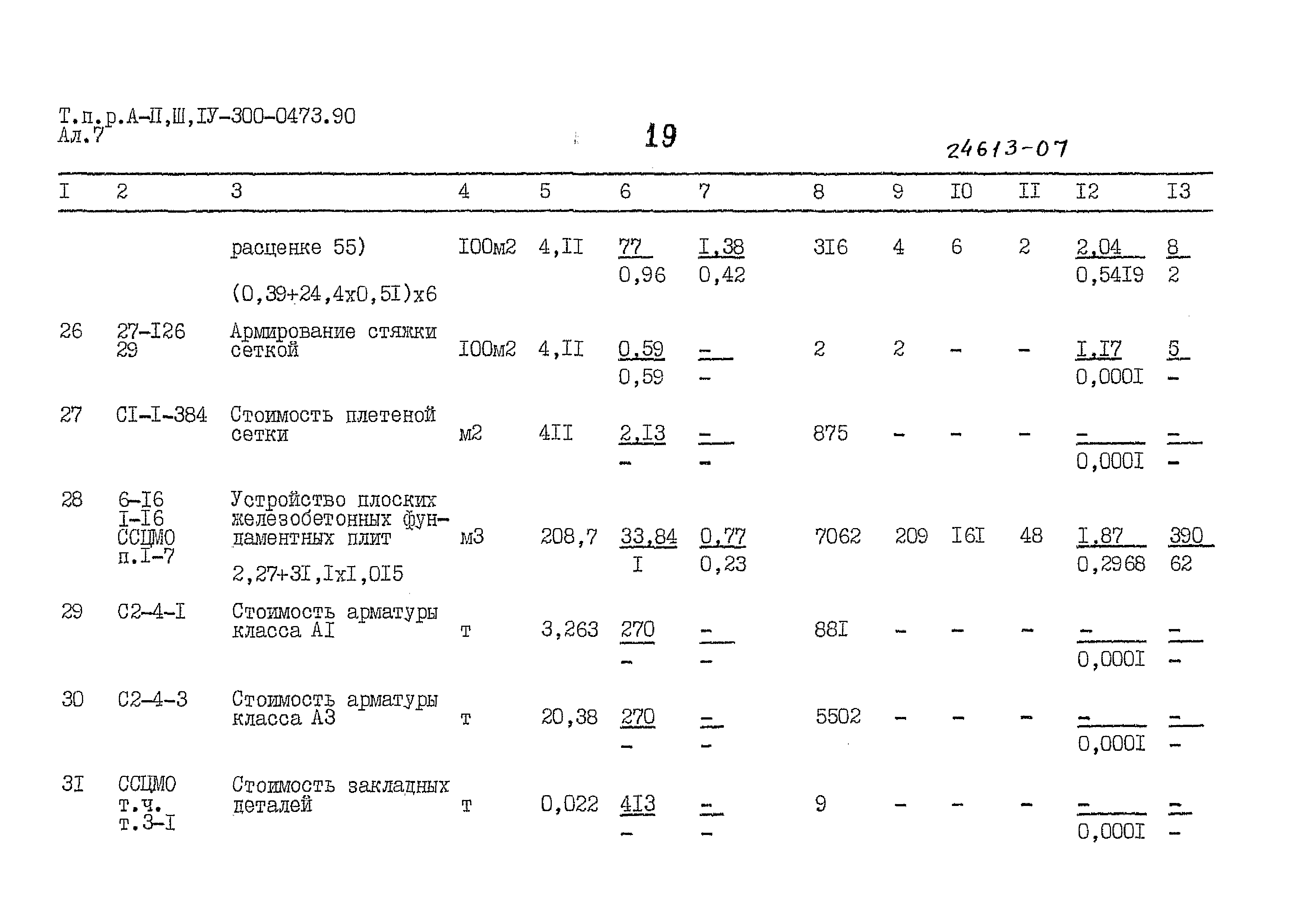 Типовые проектные решения А-II,III,IV-300-0473.90