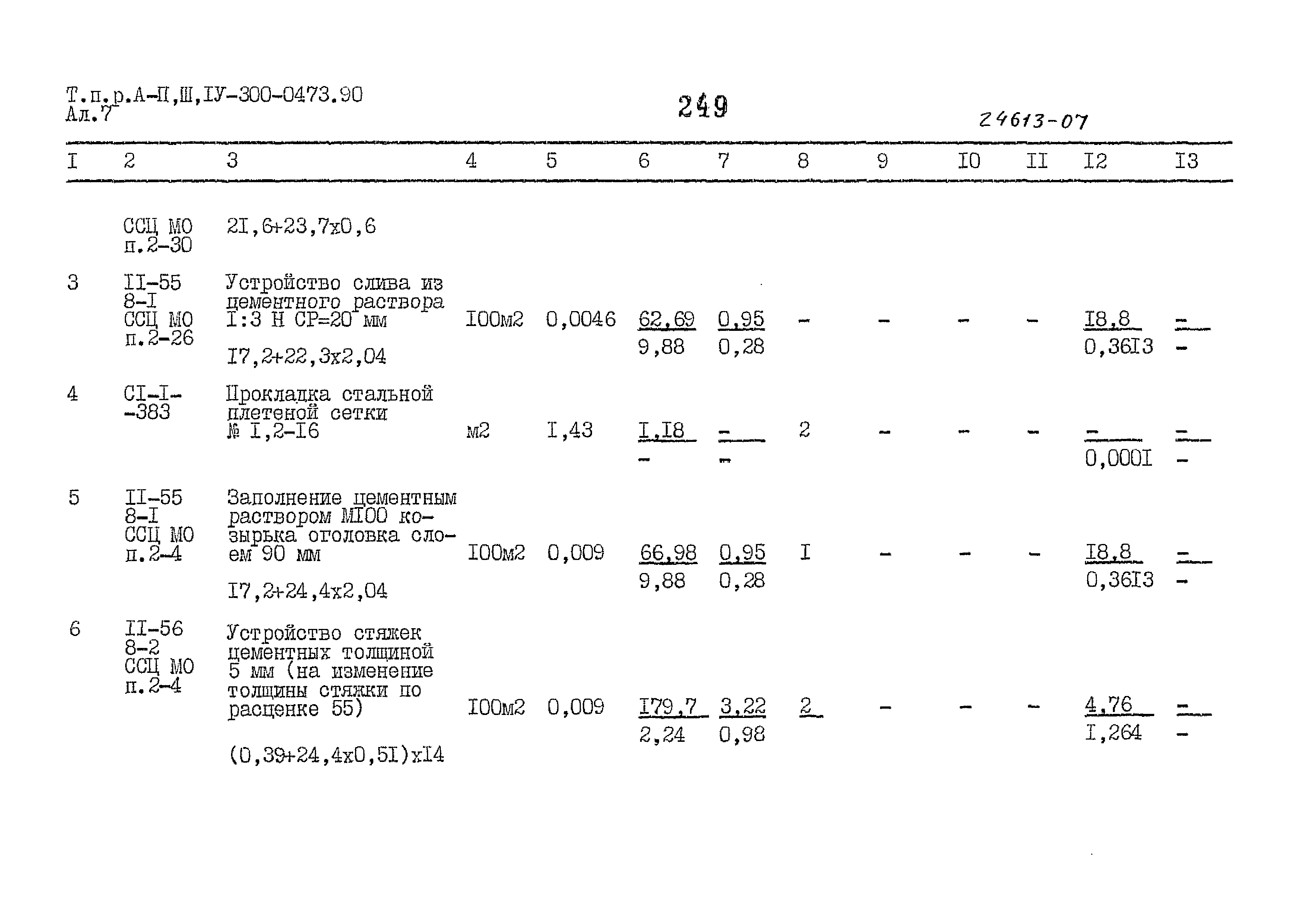 Типовые проектные решения А-II,III,IV-300-0473.90