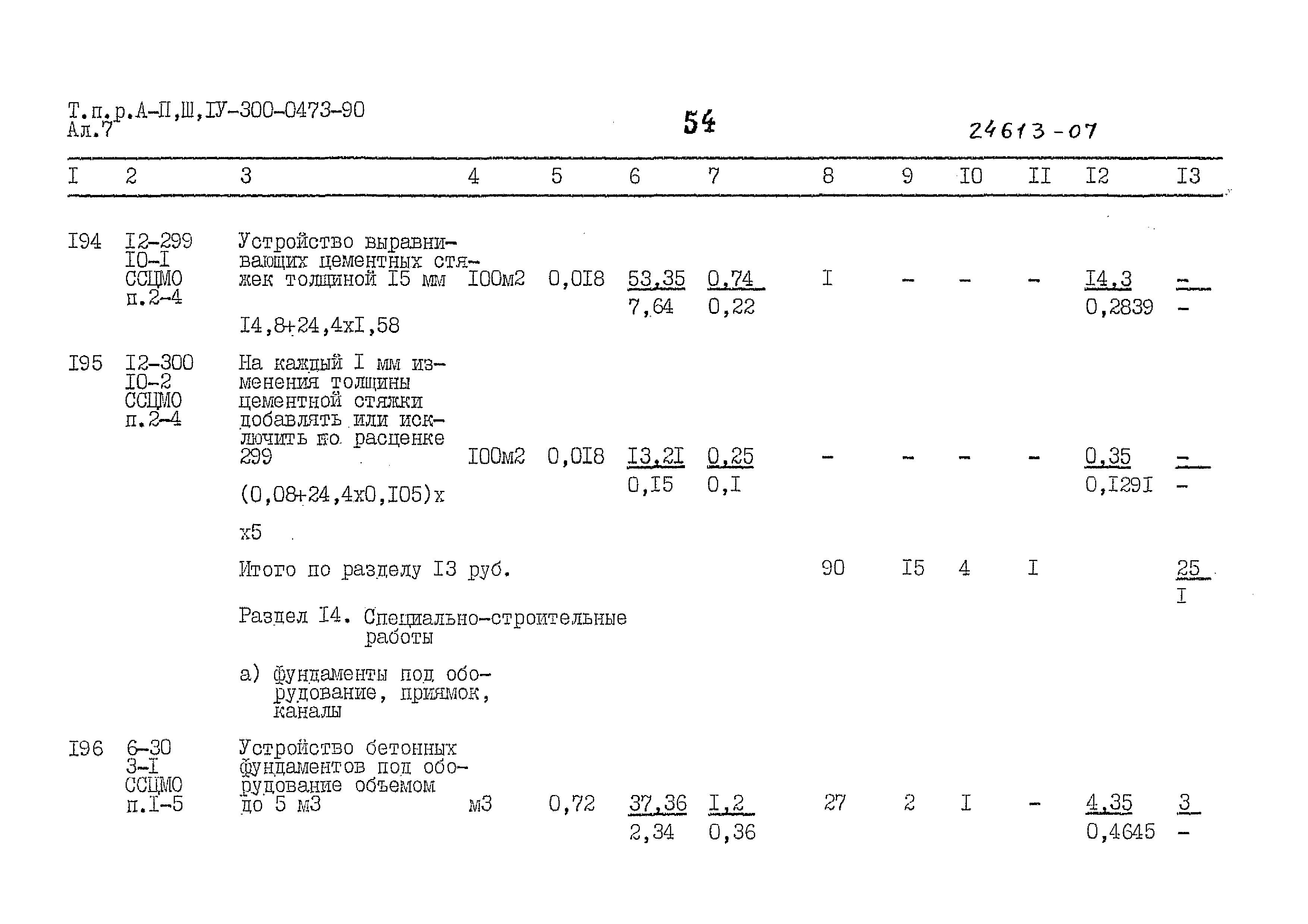 Типовые проектные решения А-II,III,IV-300-0473.90