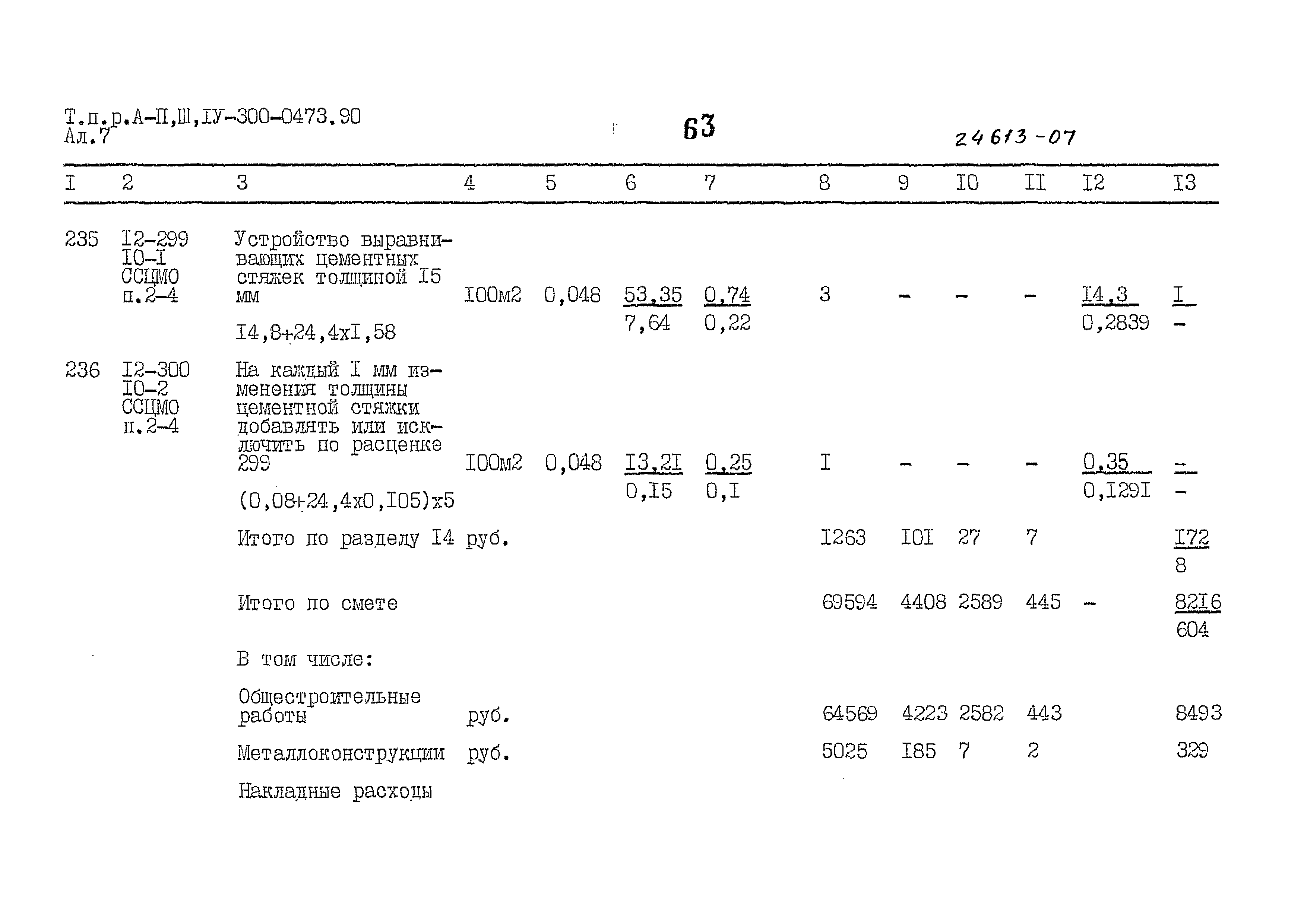 Типовые проектные решения А-II,III,IV-300-0473.90