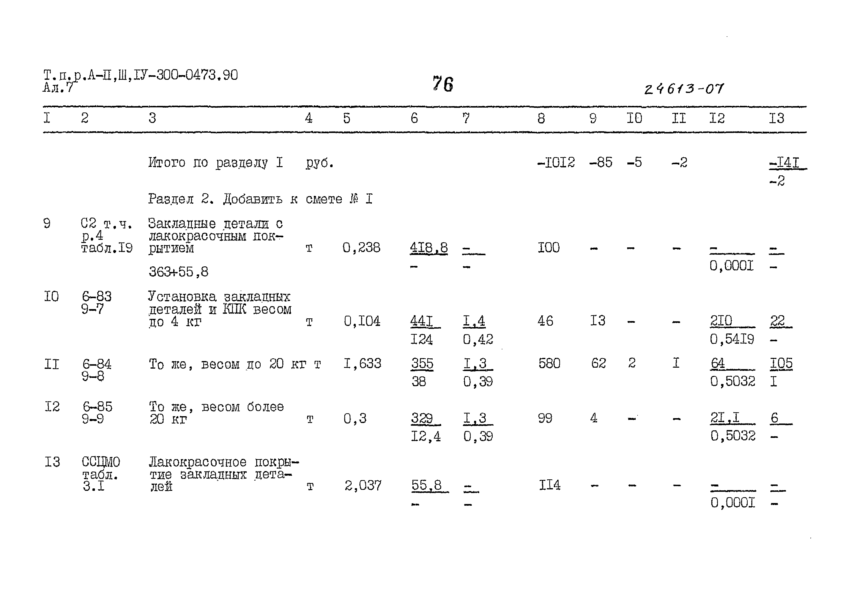 Типовые проектные решения А-II,III,IV-300-0473.90