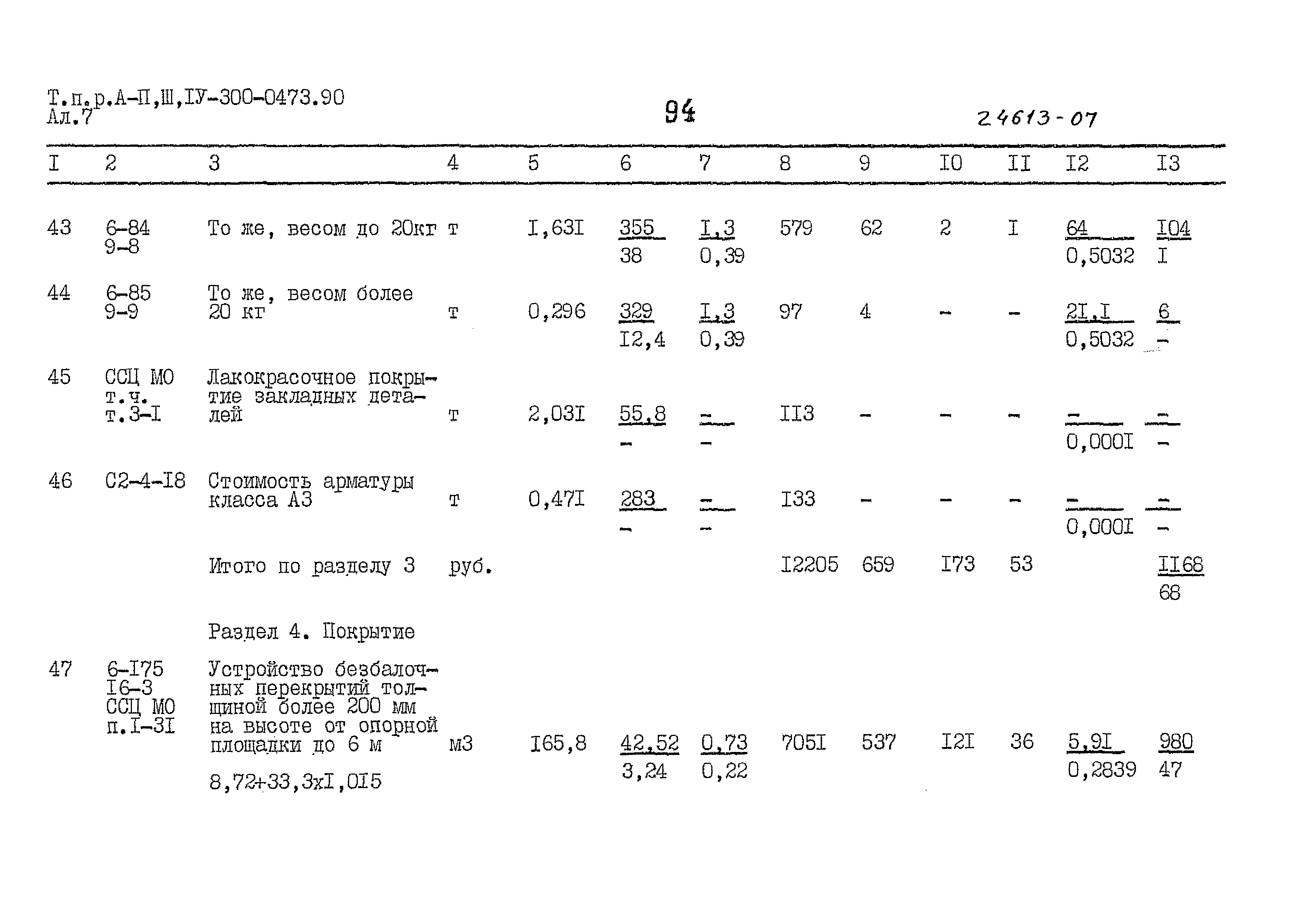 Типовые проектные решения А-II,III,IV-300-0473.90