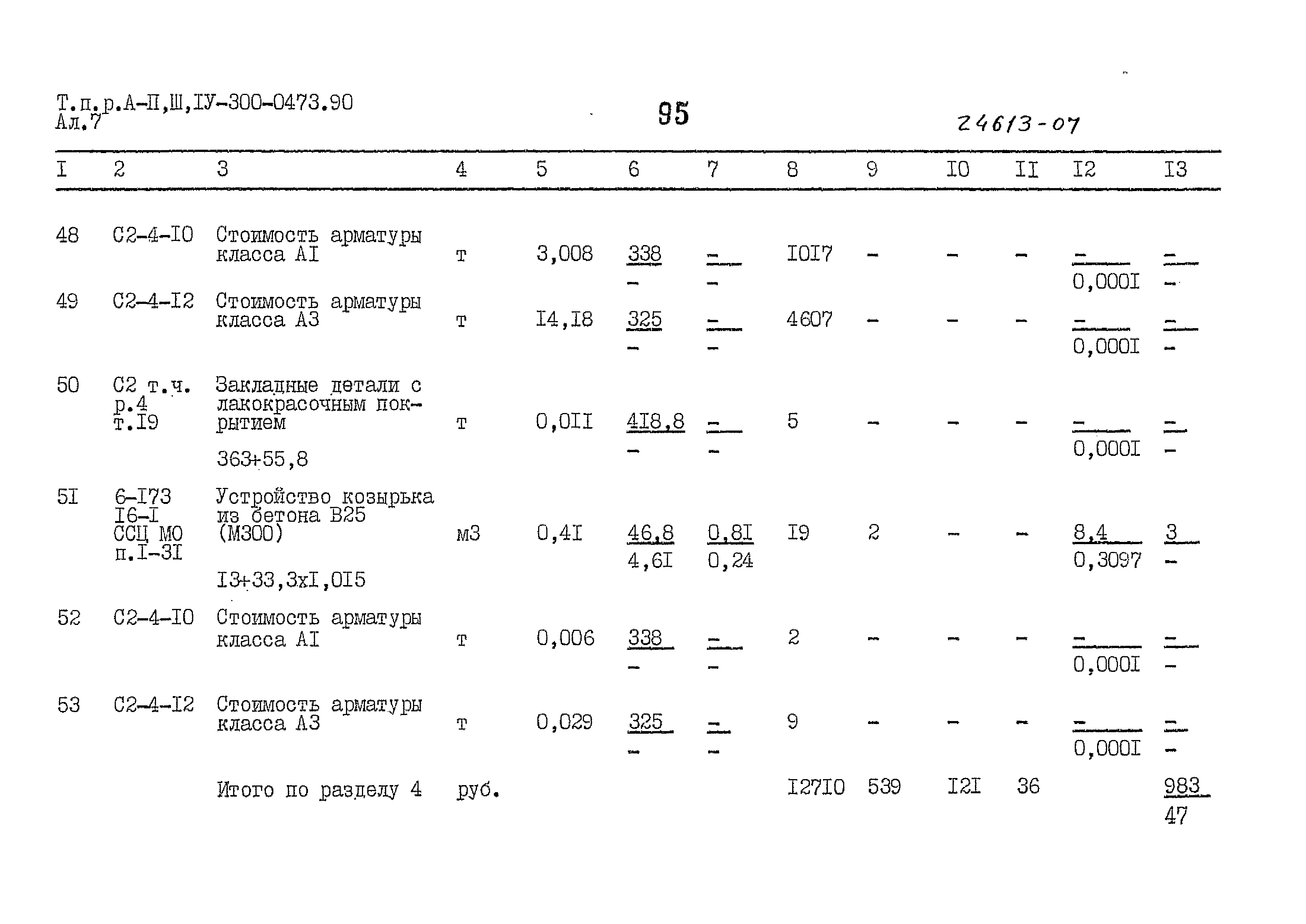 Типовые проектные решения А-II,III,IV-300-0473.90