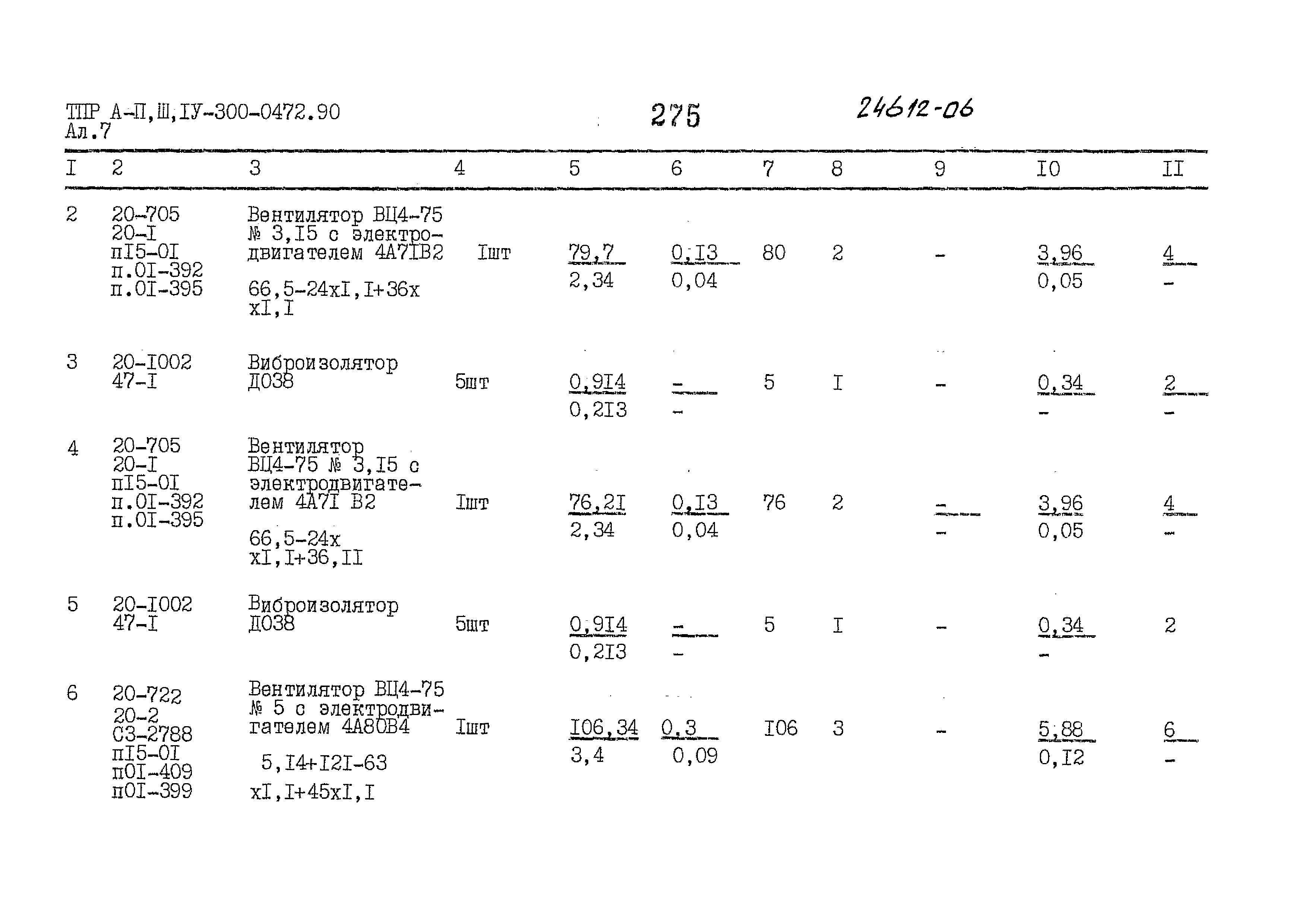 Типовые проектные решения А-II,III,IV-300-0472.90