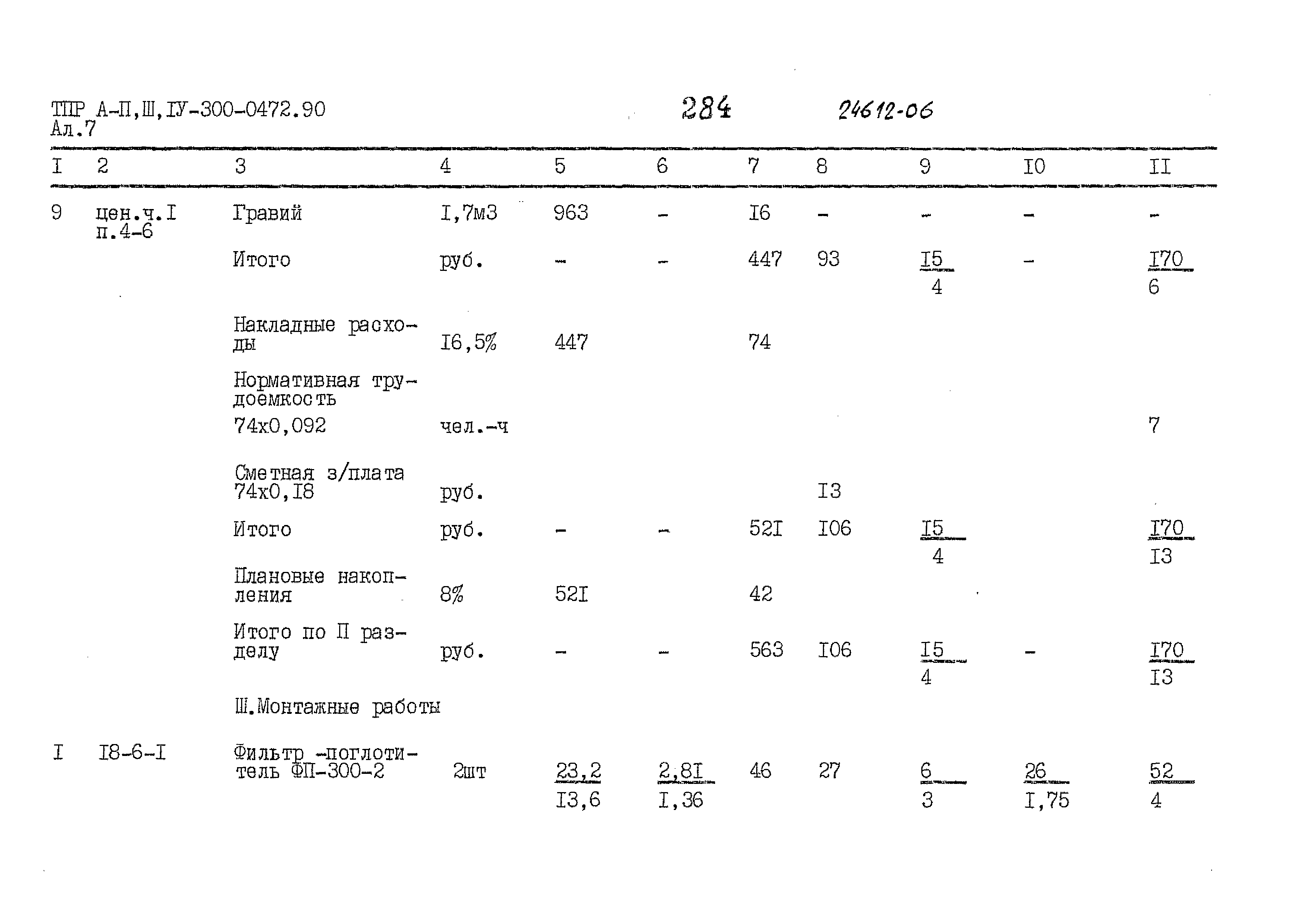 Типовые проектные решения А-II,III,IV-300-0472.90