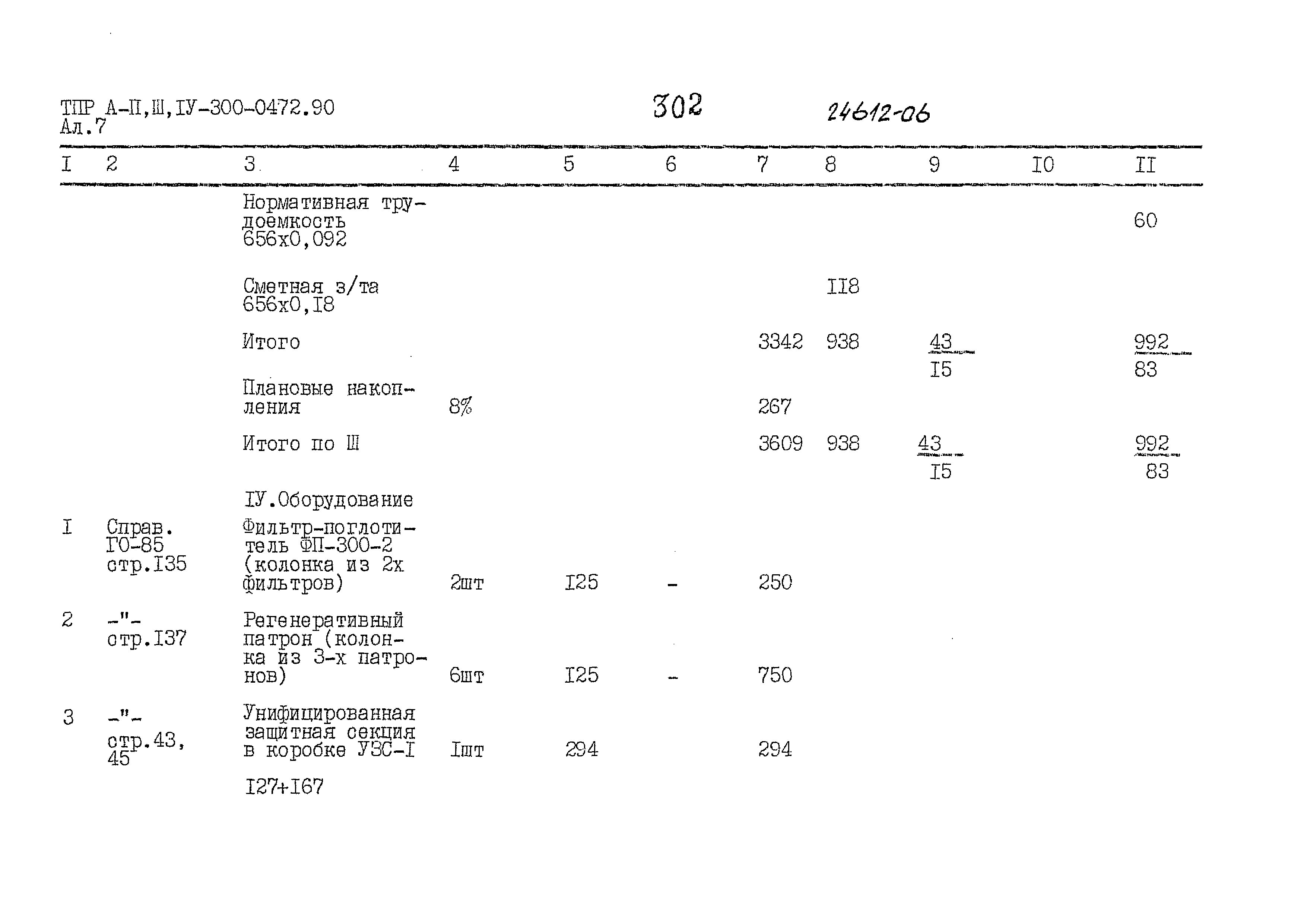 Типовые проектные решения А-II,III,IV-300-0472.90