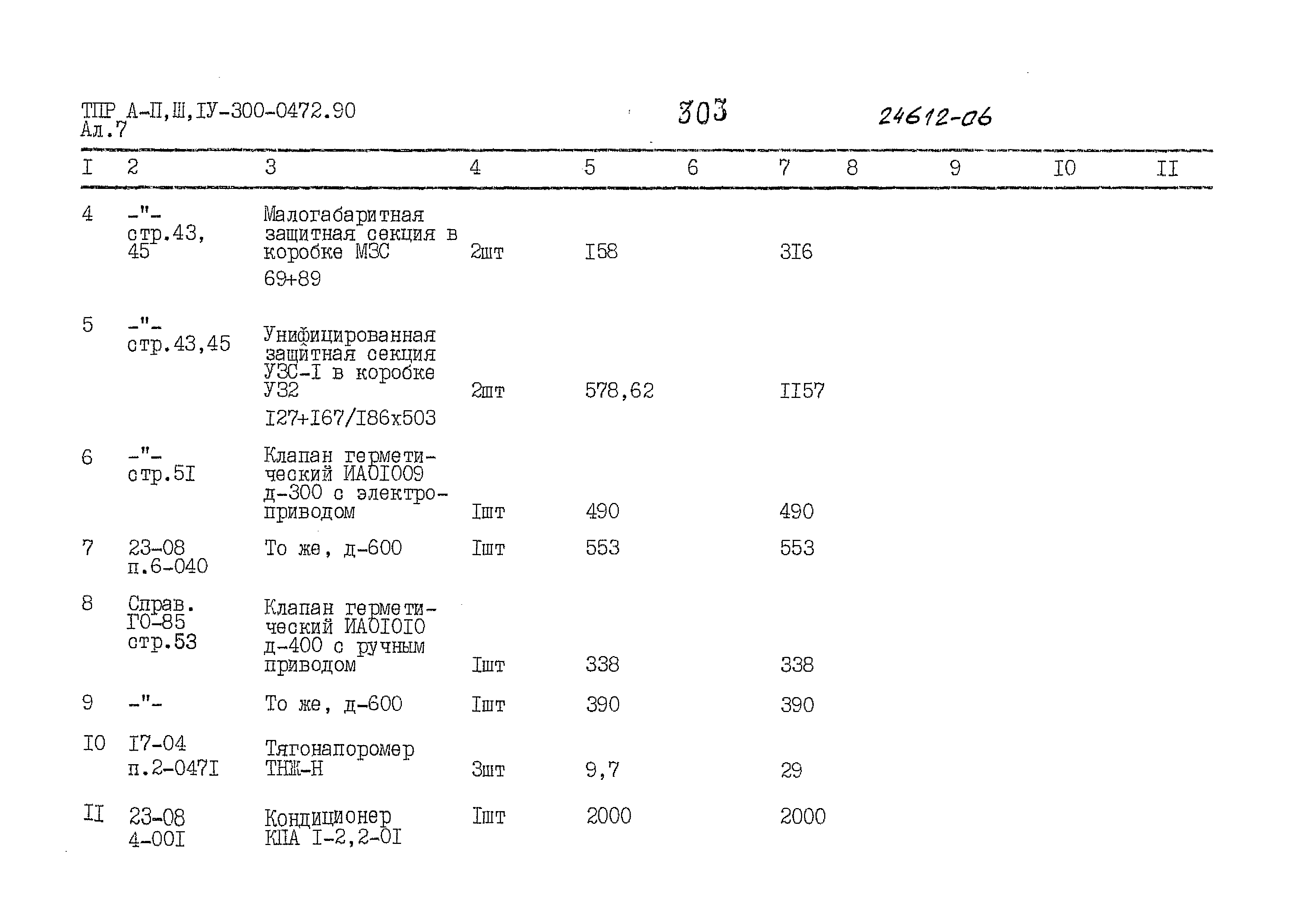 Типовые проектные решения А-II,III,IV-300-0472.90