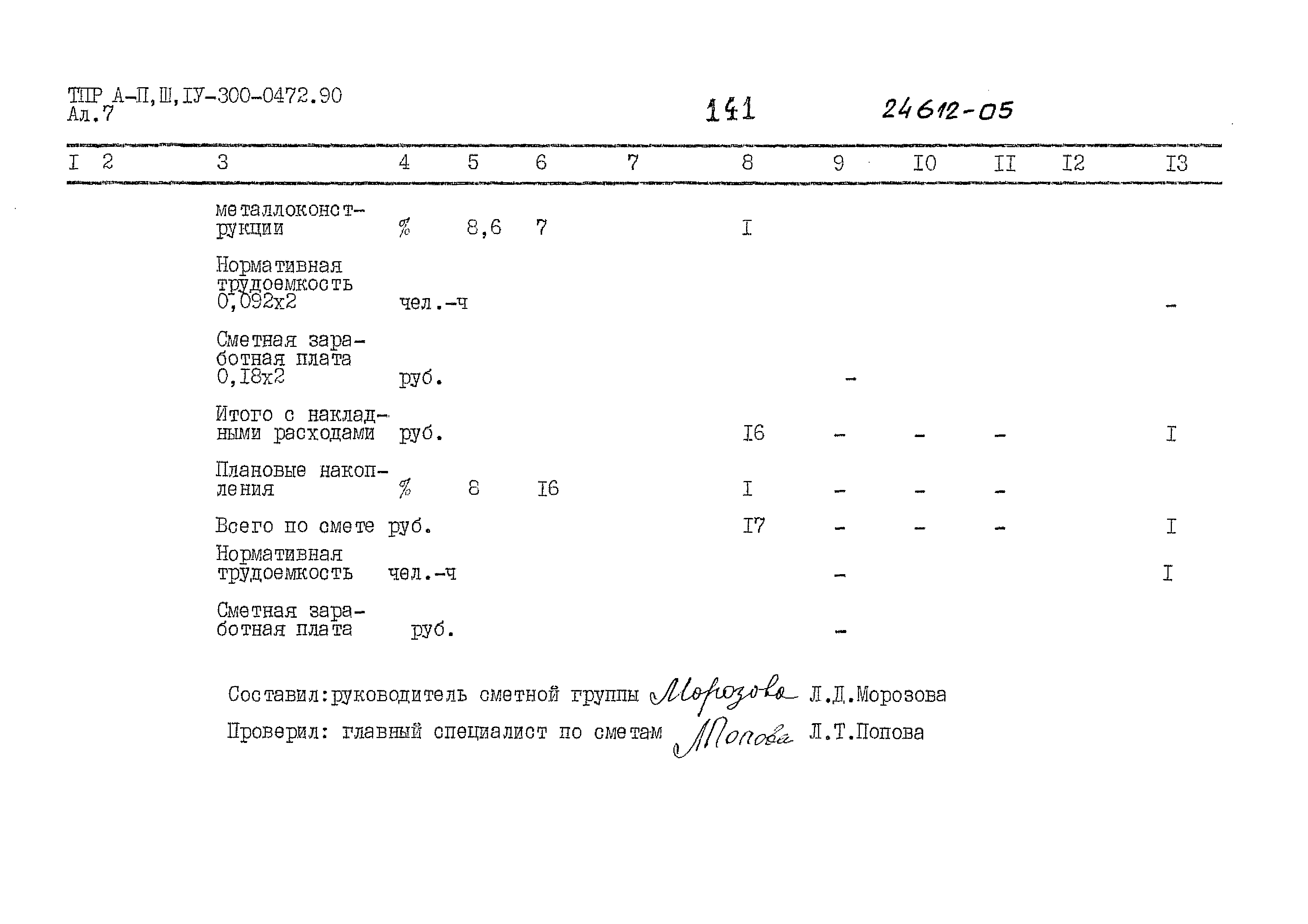 Типовые проектные решения А-II,III,IV-300-0472.90