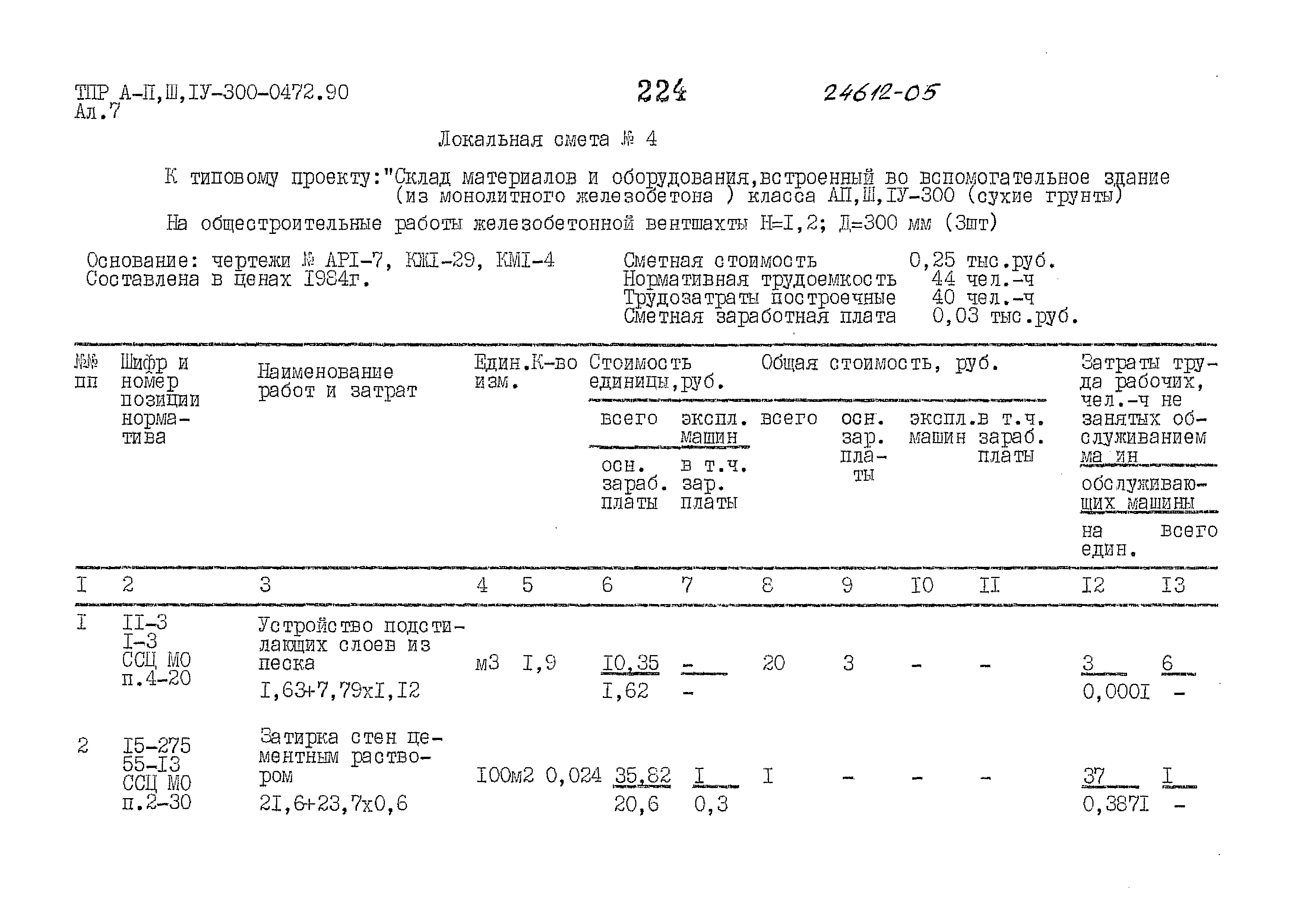 Типовые проектные решения А-II,III,IV-300-0472.90