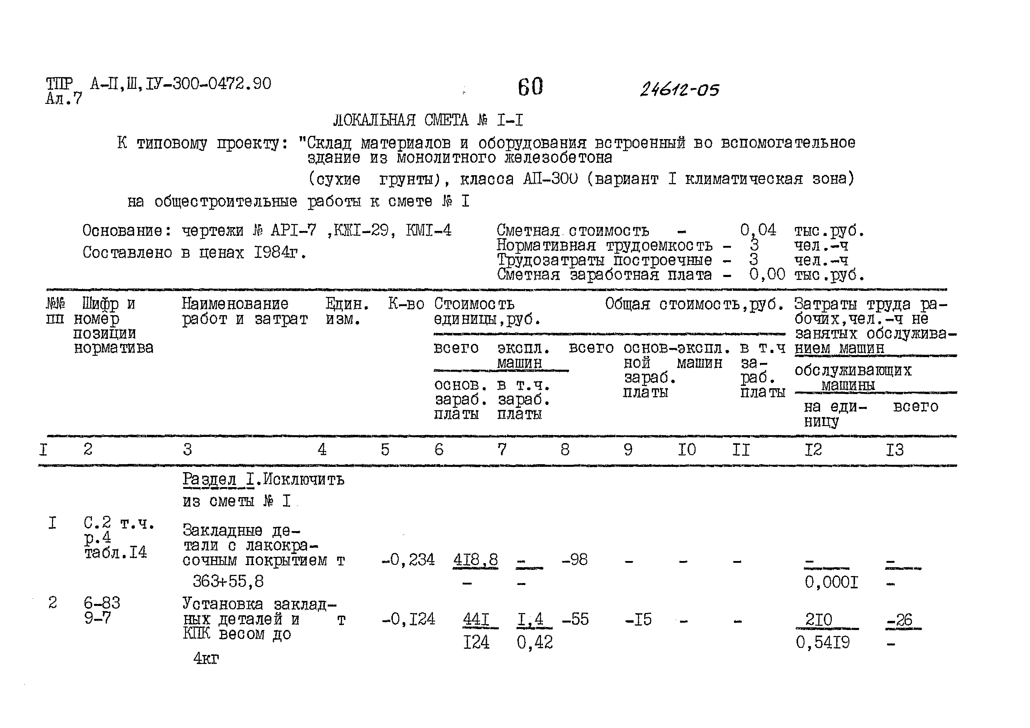 Типовые проектные решения А-II,III,IV-300-0472.90