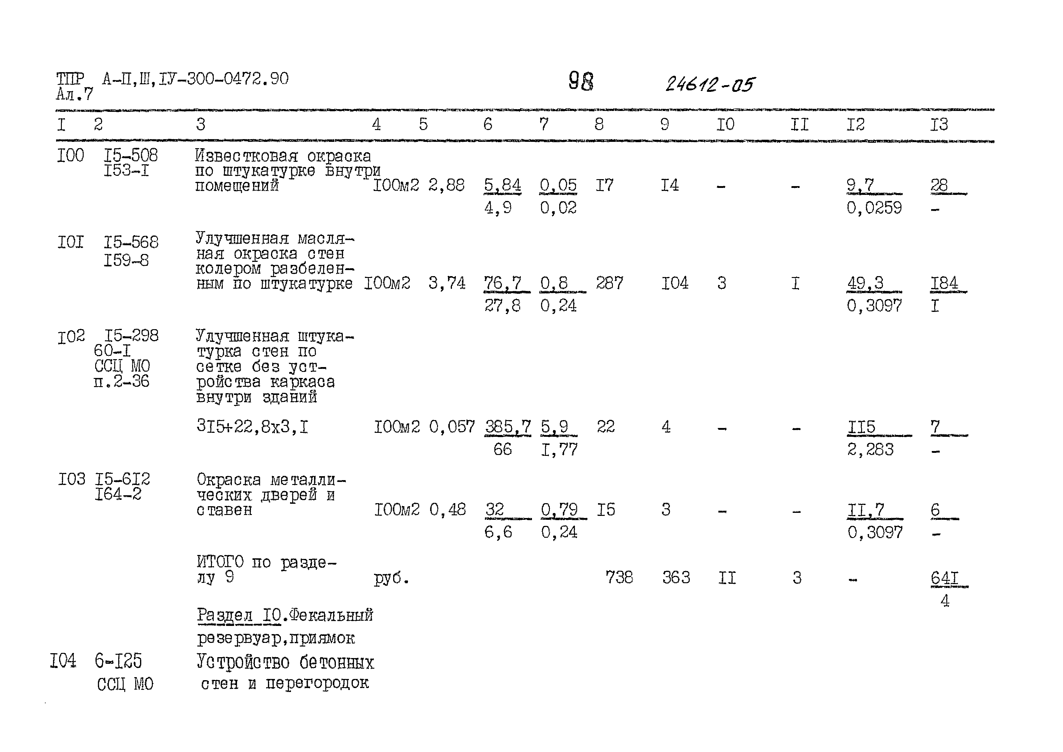 Типовые проектные решения А-II,III,IV-300-0472.90