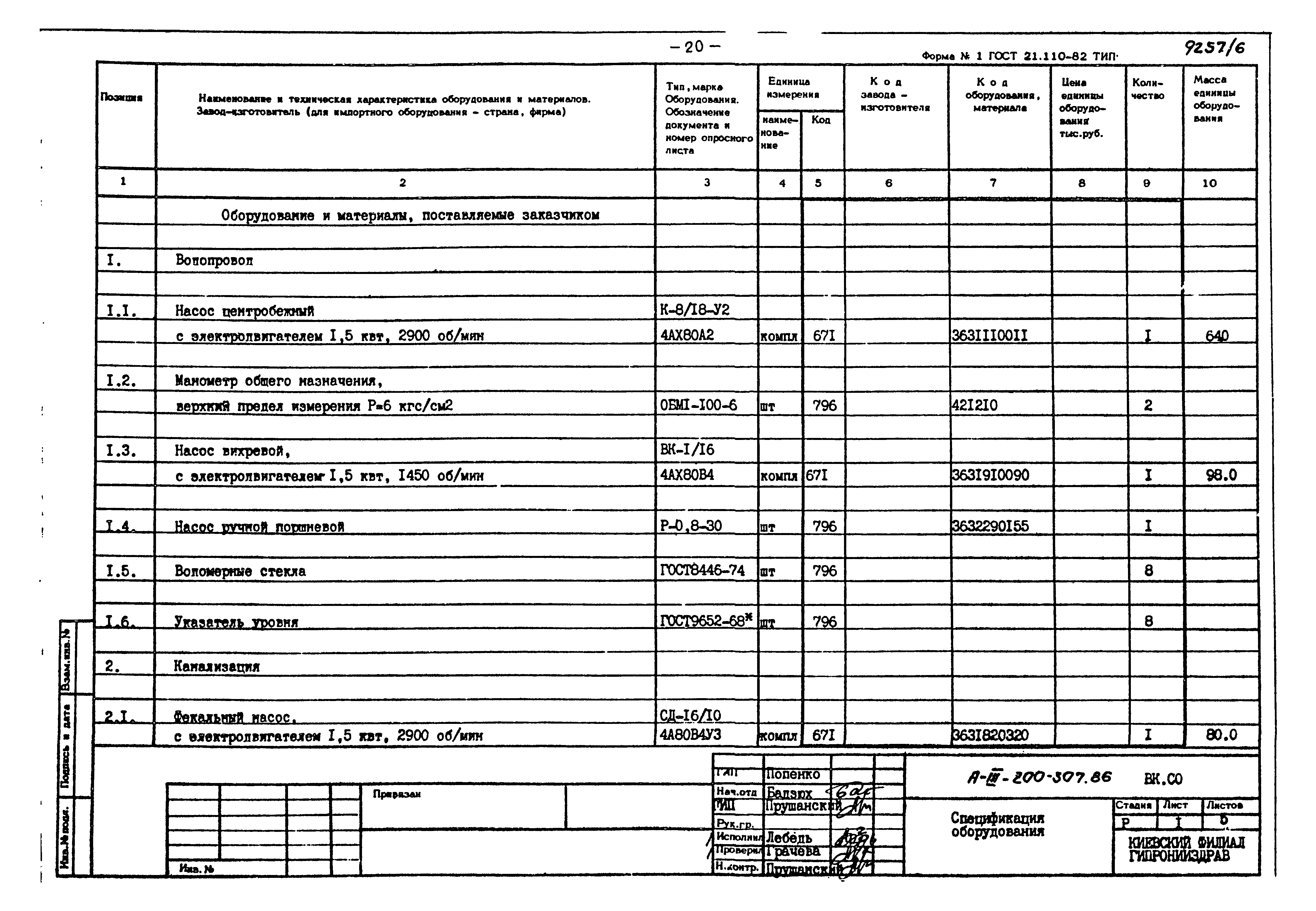 Типовой проект А-III-200-307.86