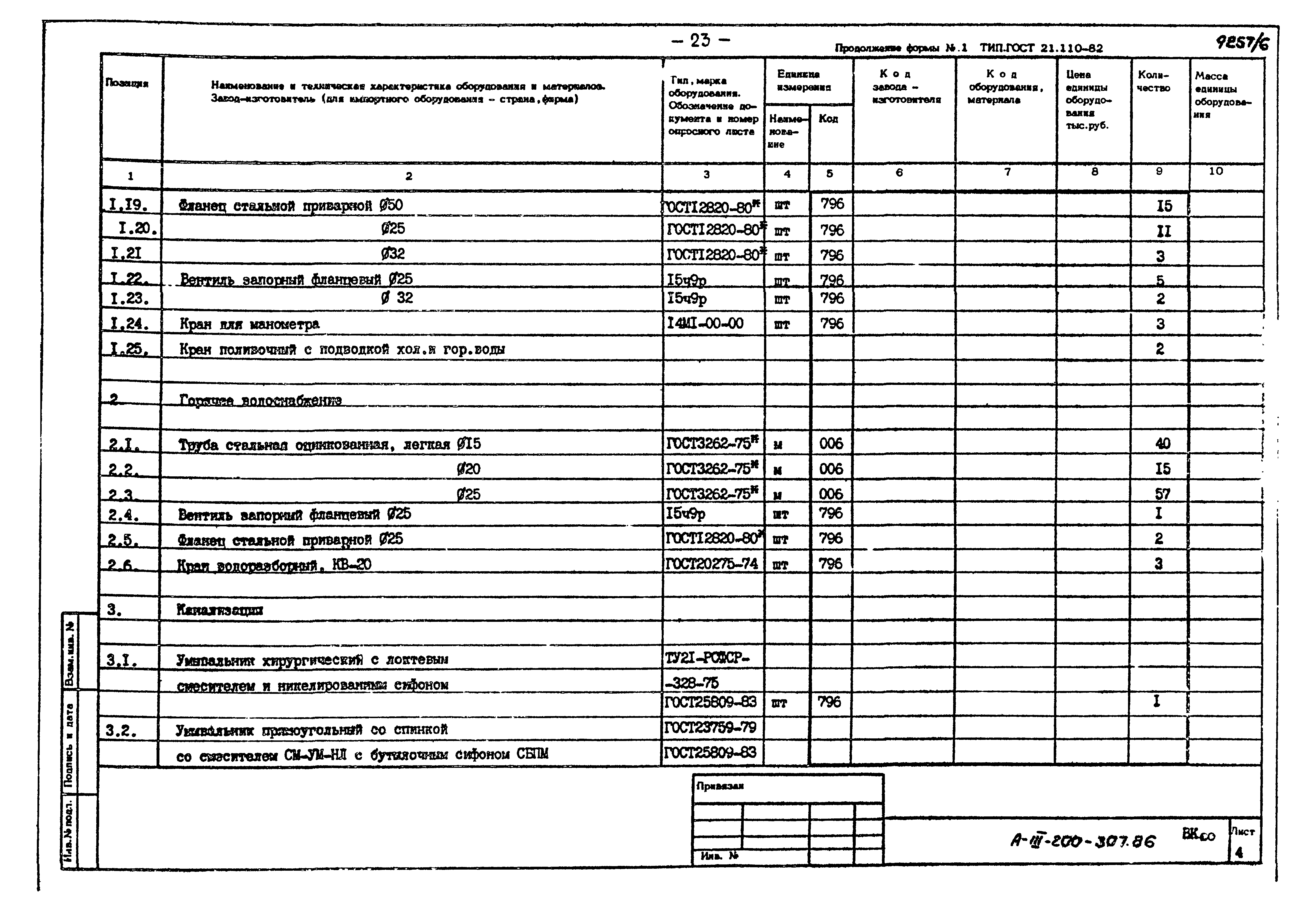 Типовой проект А-III-200-307.86
