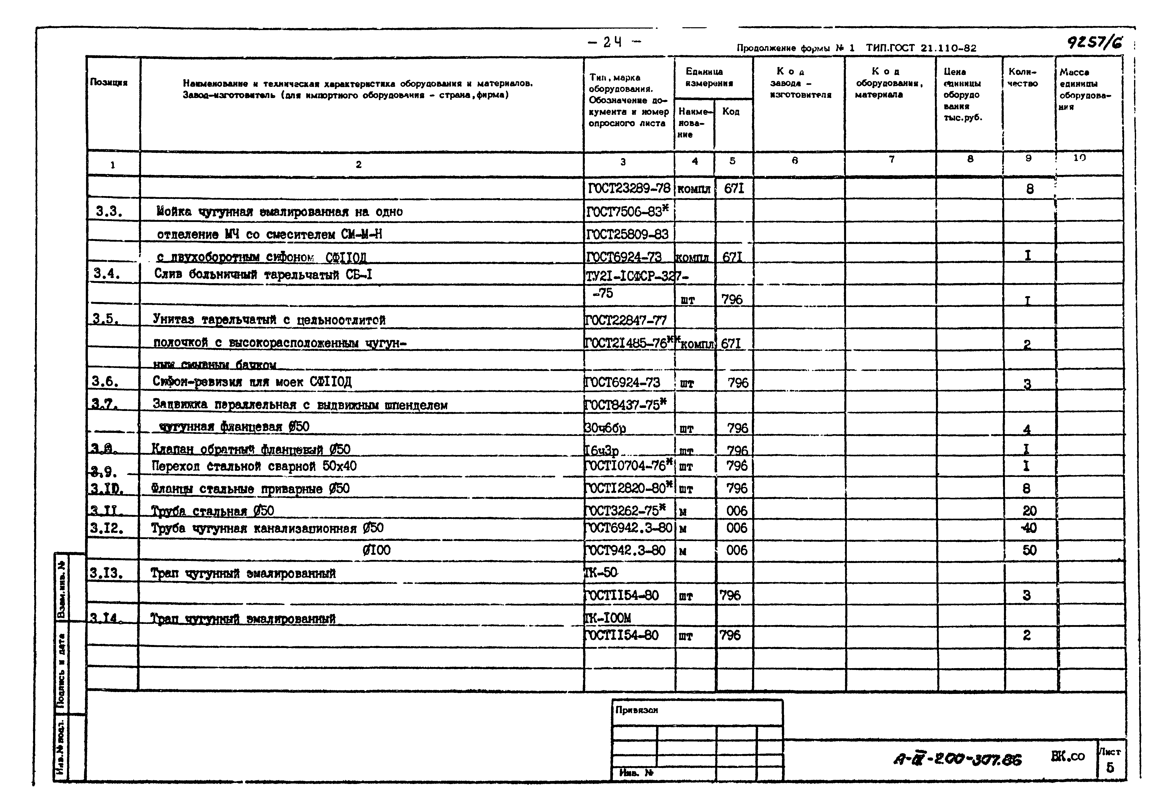 Типовой проект А-III-200-307.86