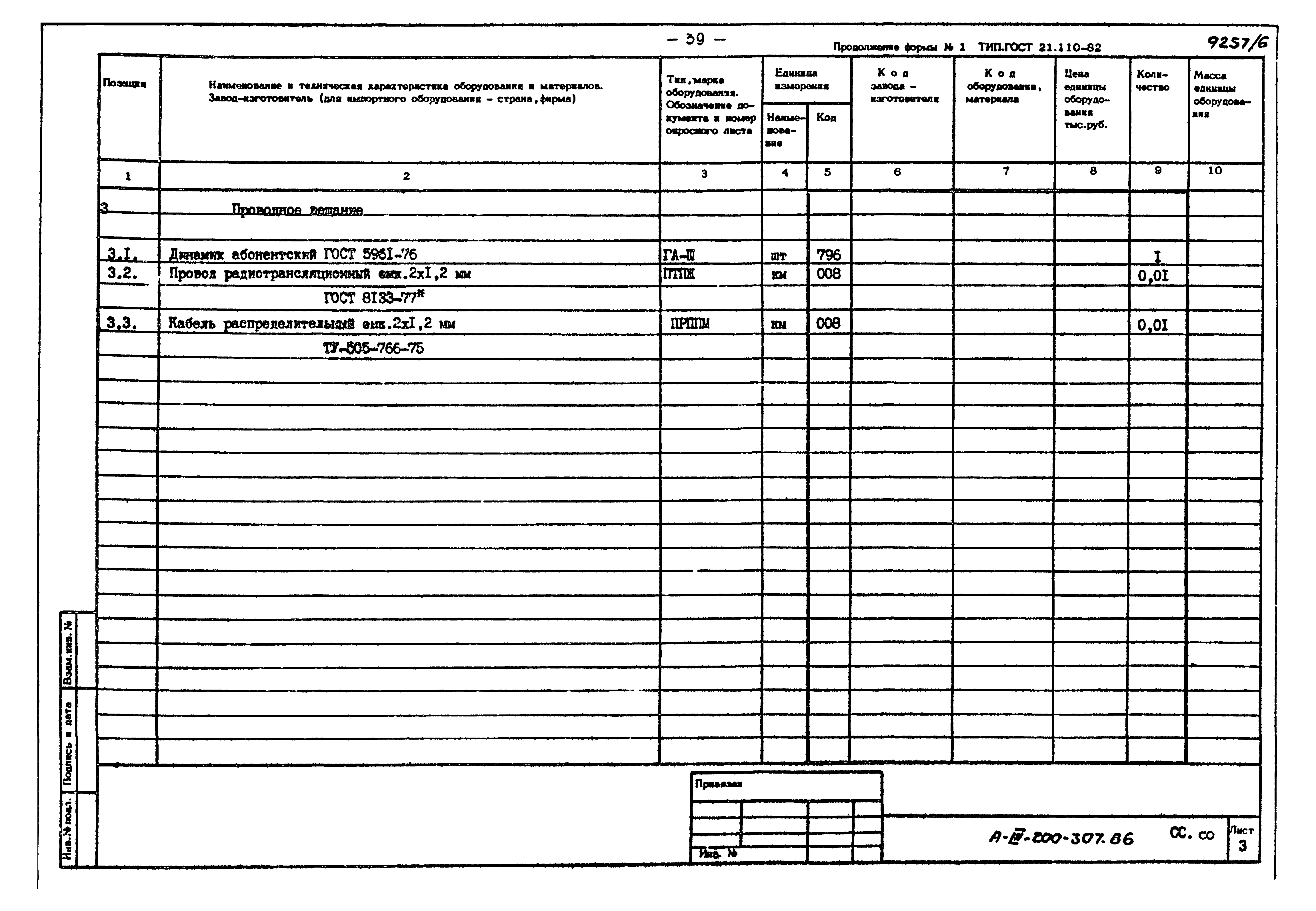 Типовой проект А-III-200-307.86
