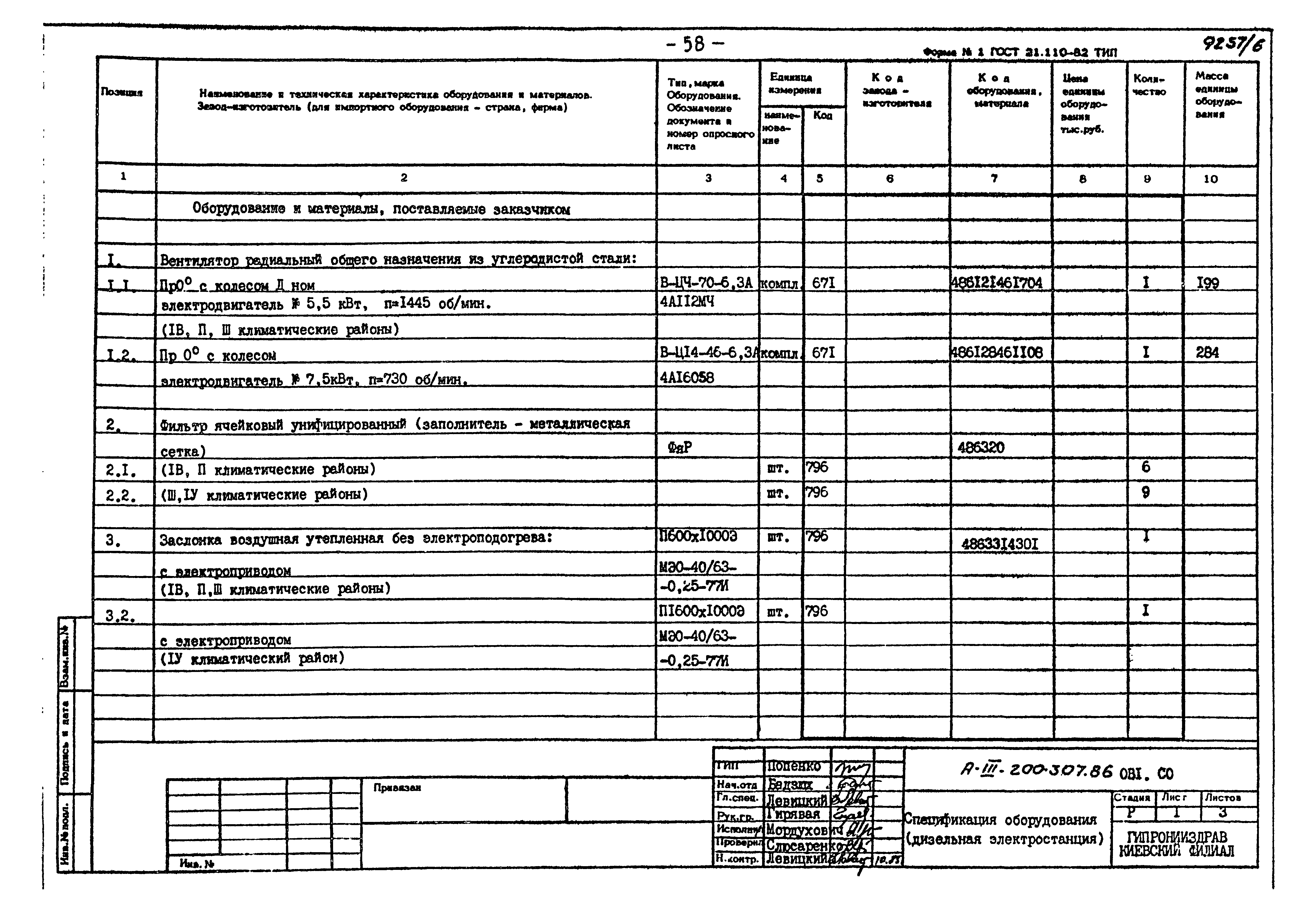 Типовой проект А-III-200-307.86