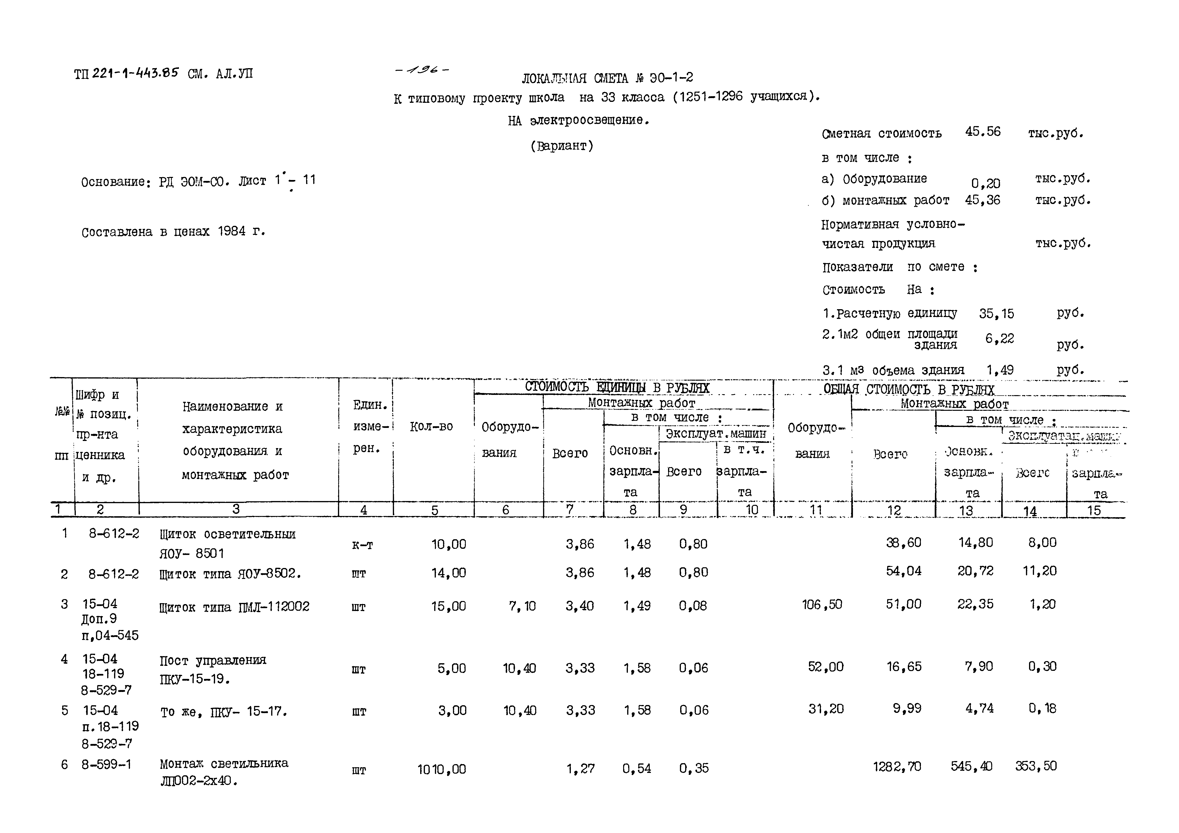 Типовой проект 221-1-443.85