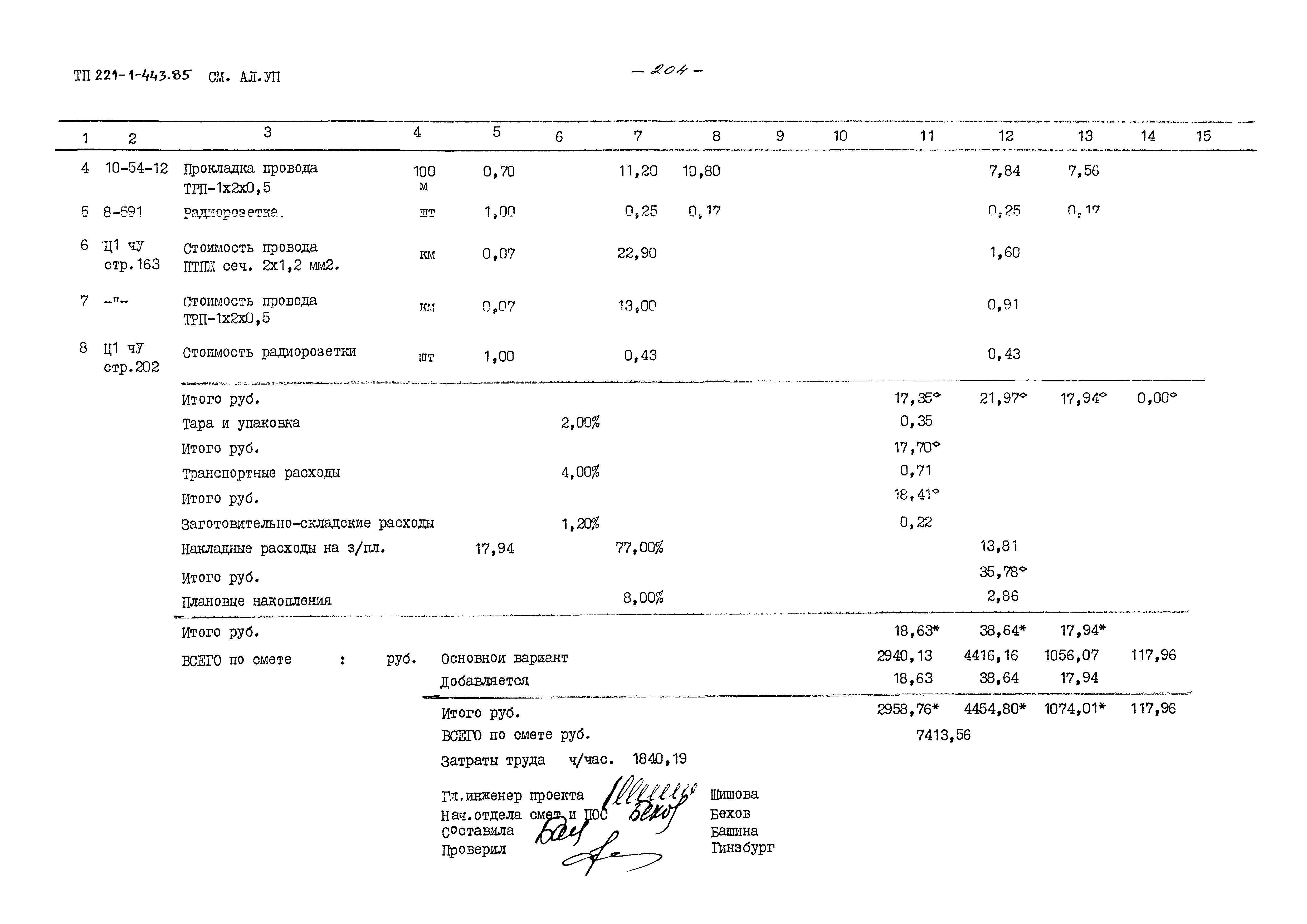 Типовой проект 221-1-443.85