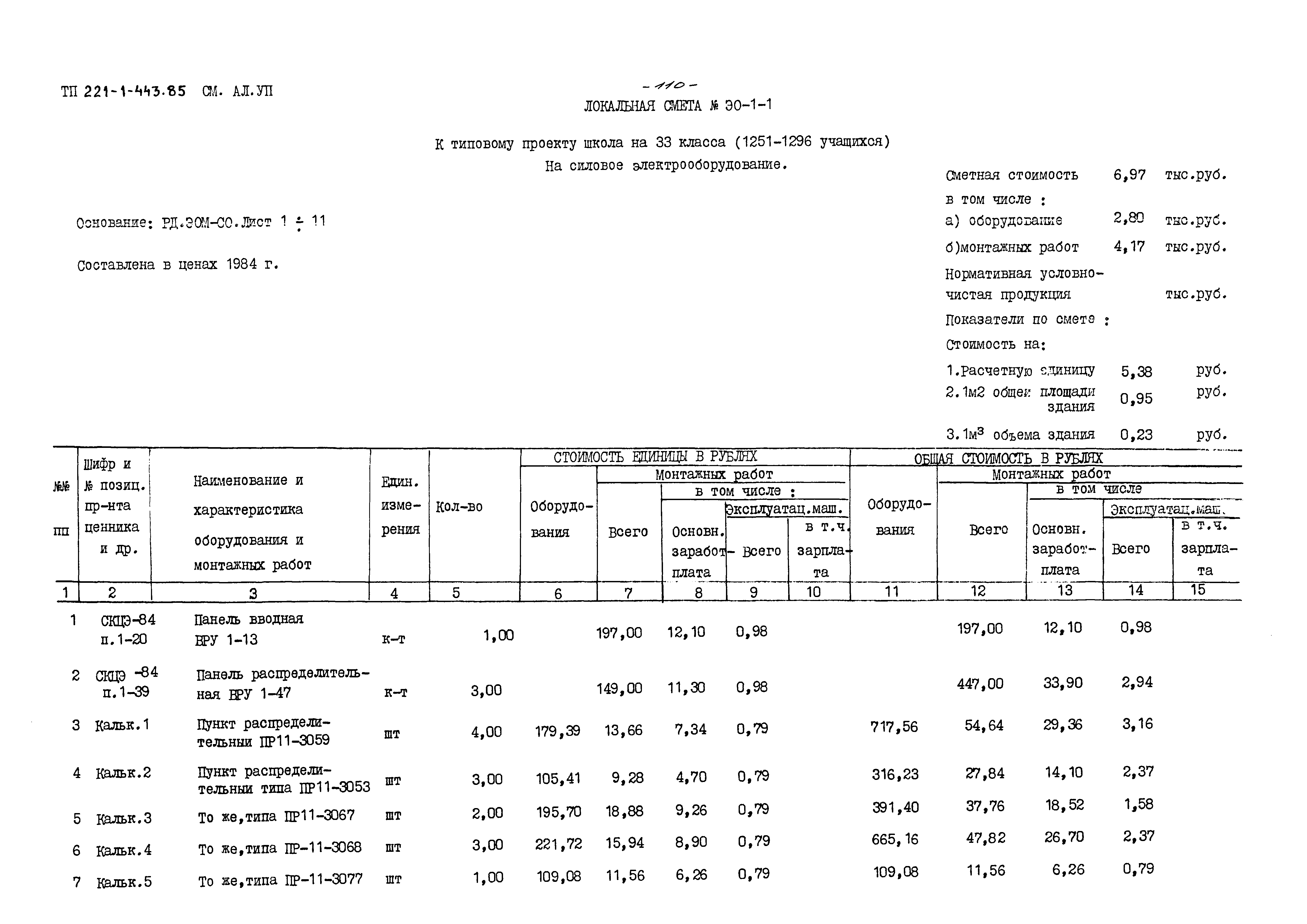 Типовой проект 221-1-443.85