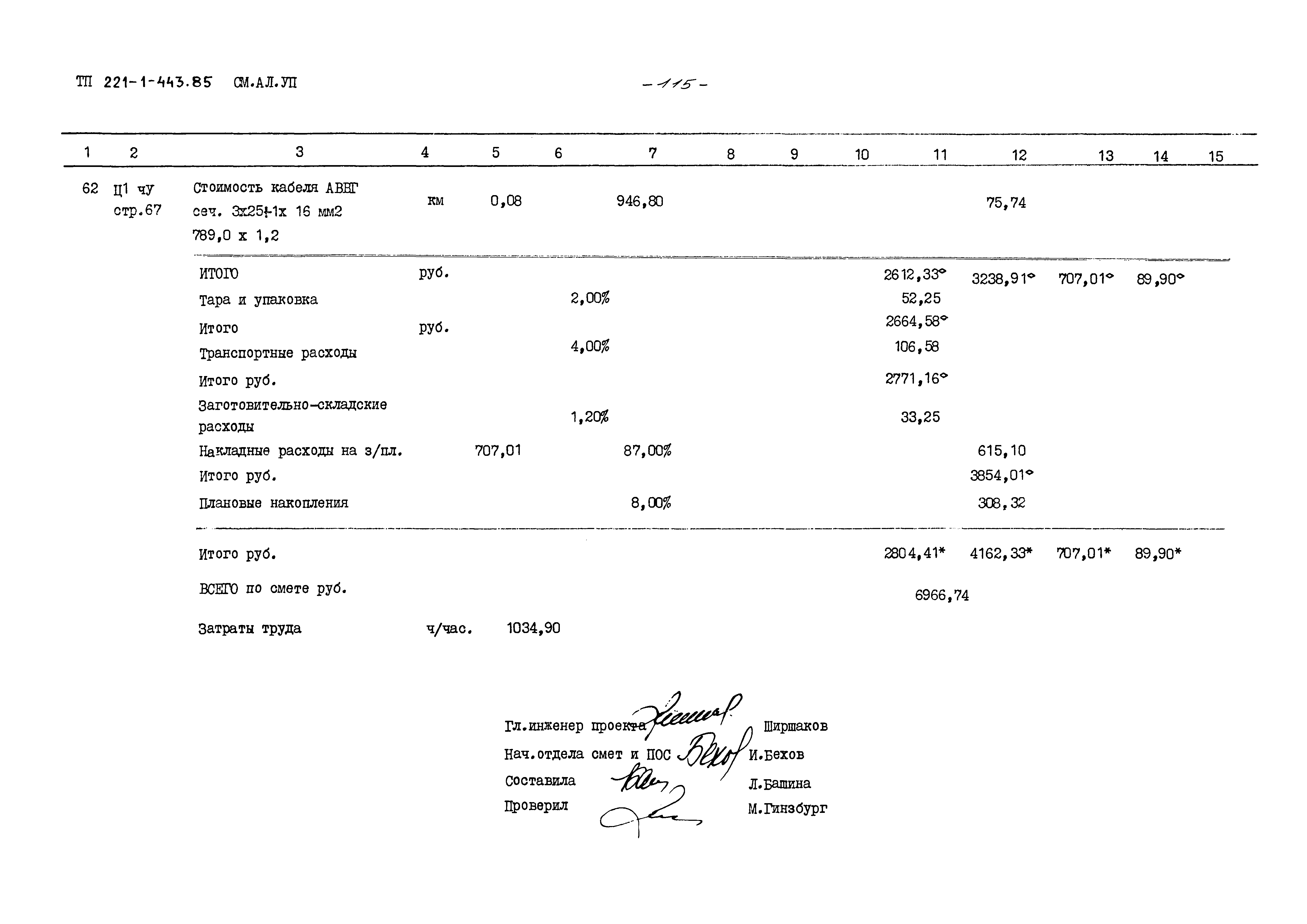 Типовой проект 221-1-443.85