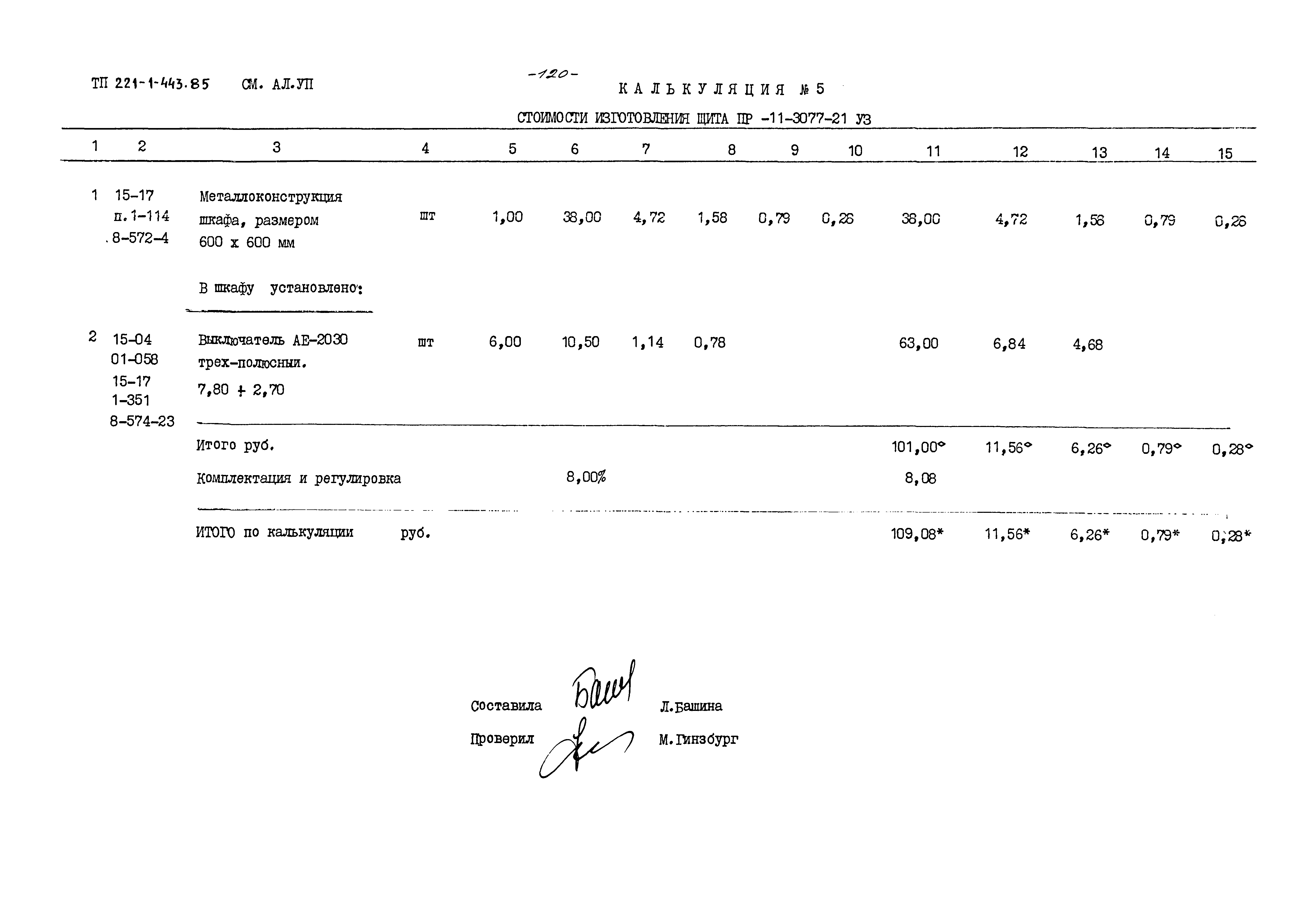 Типовой проект 221-1-443.85