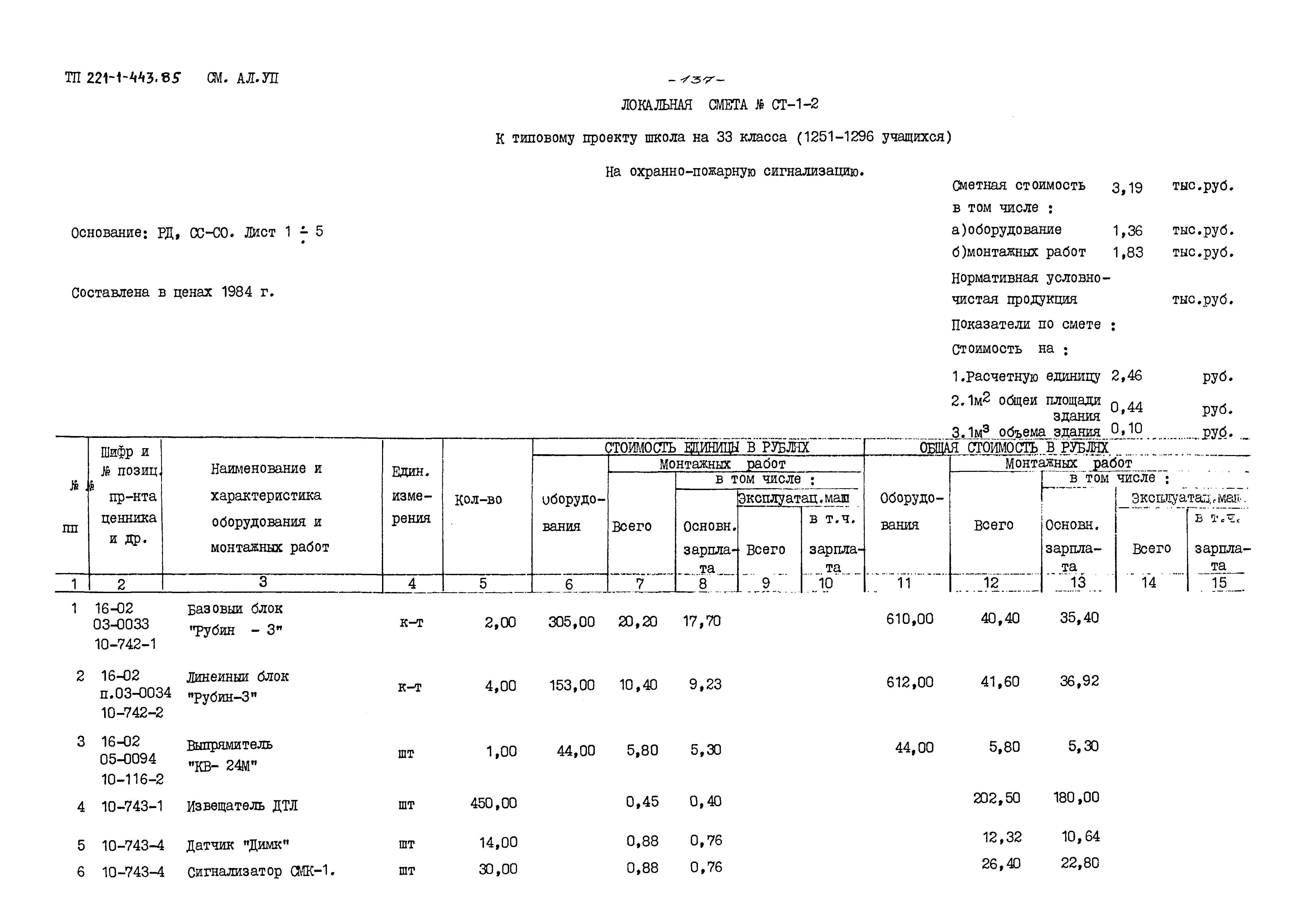 Типовой проект 221-1-443.85