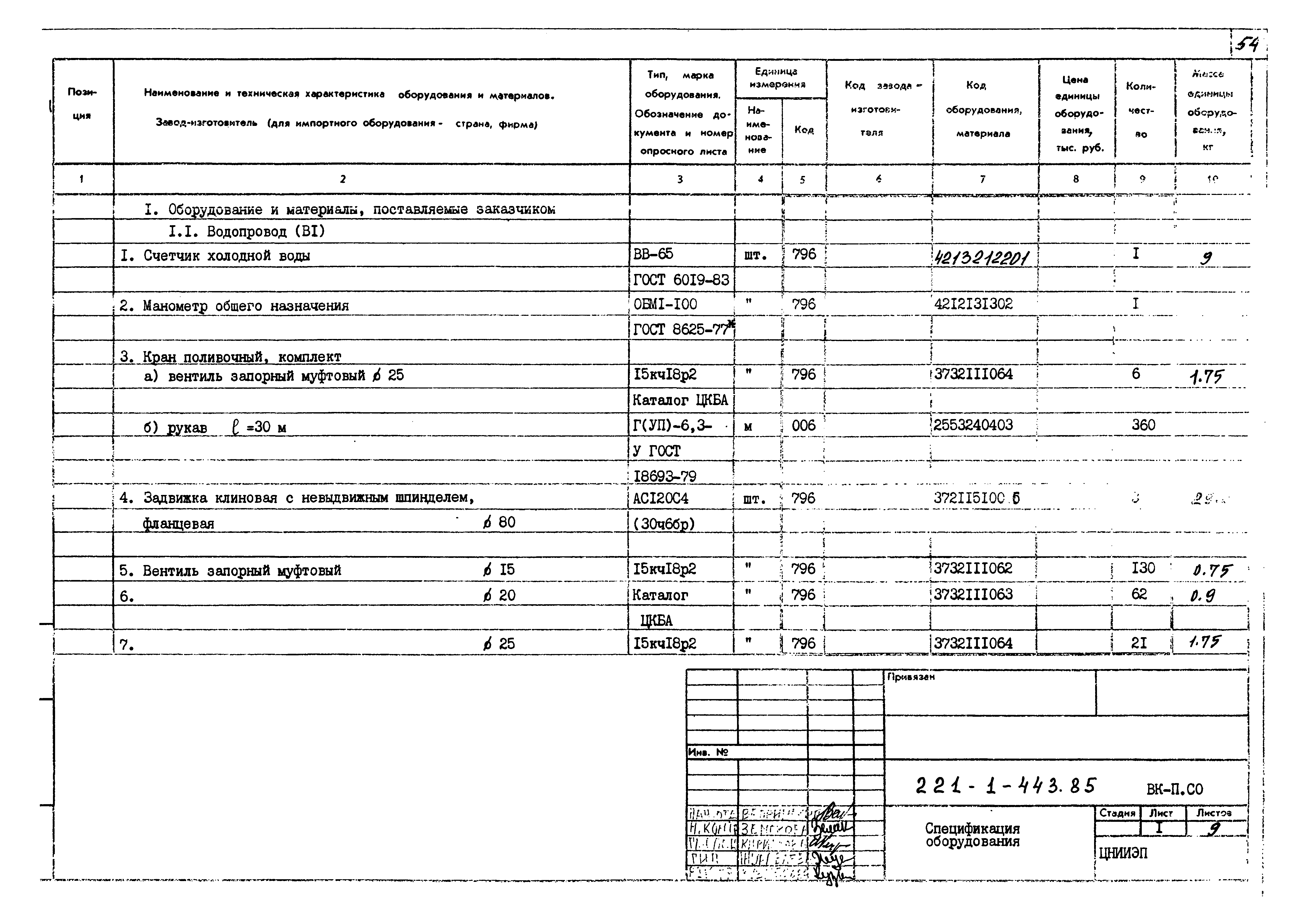 Типовой проект 221-1-443.85