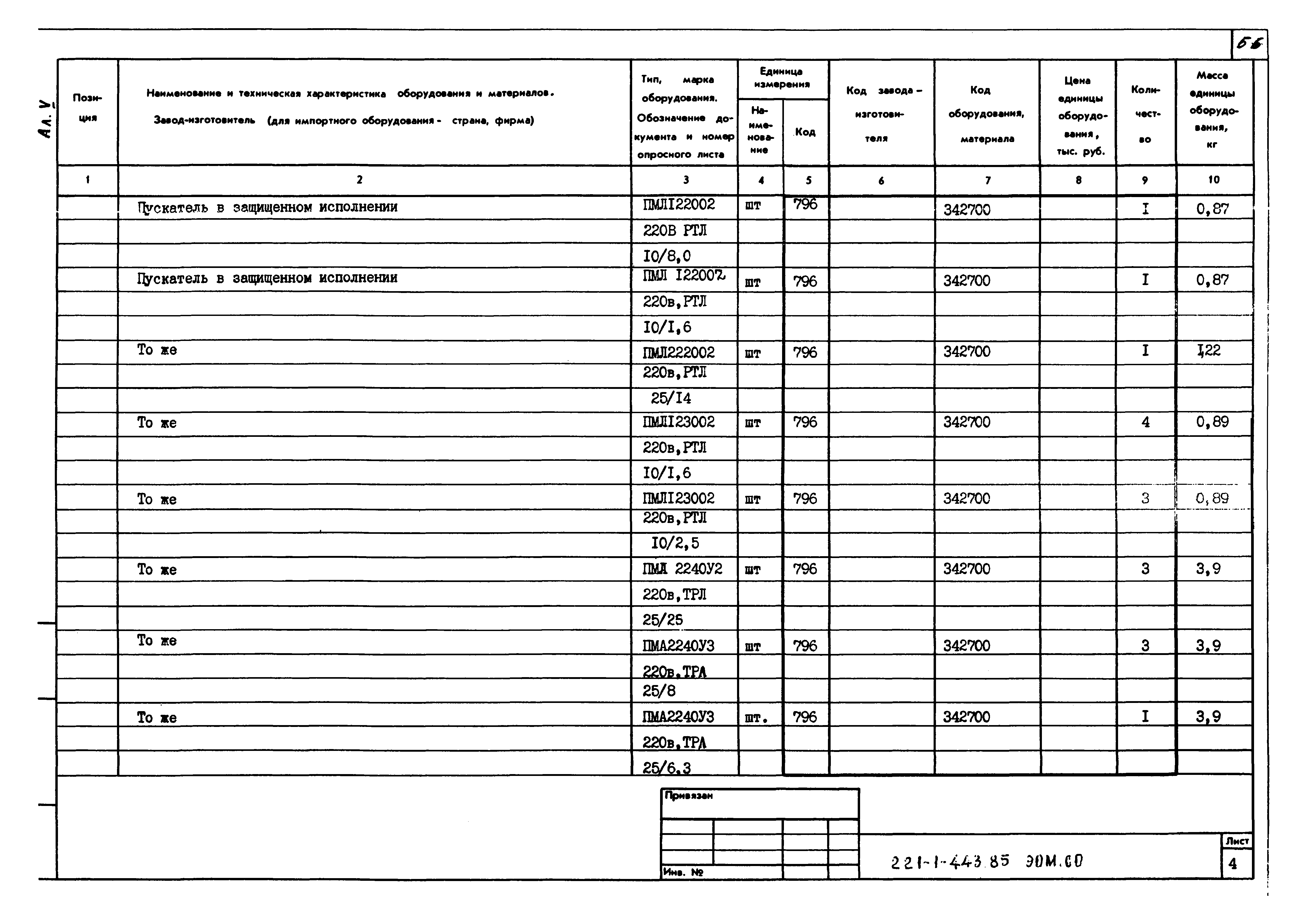 Типовой проект 221-1-443.85