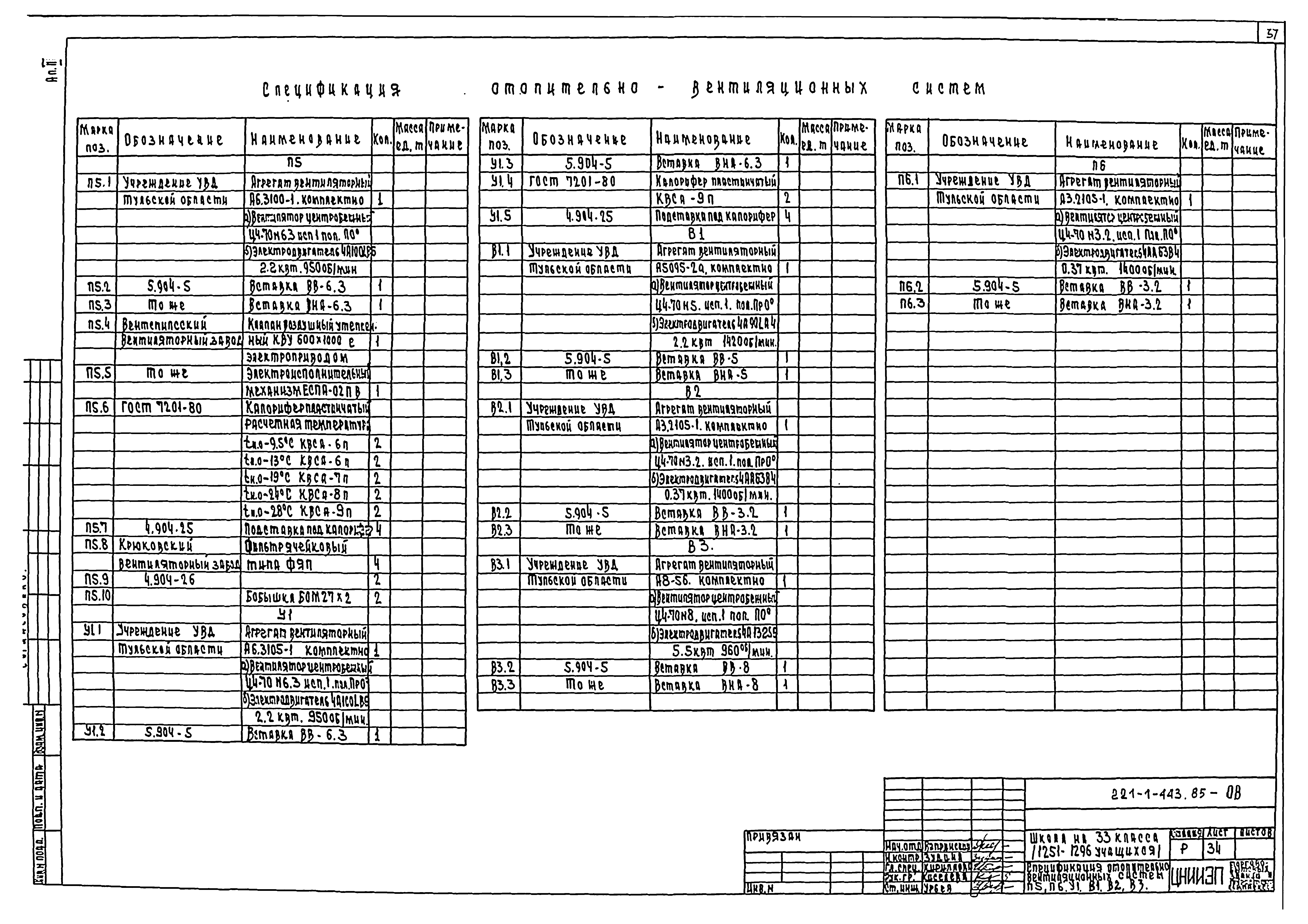 Типовой проект 221-1-443.85