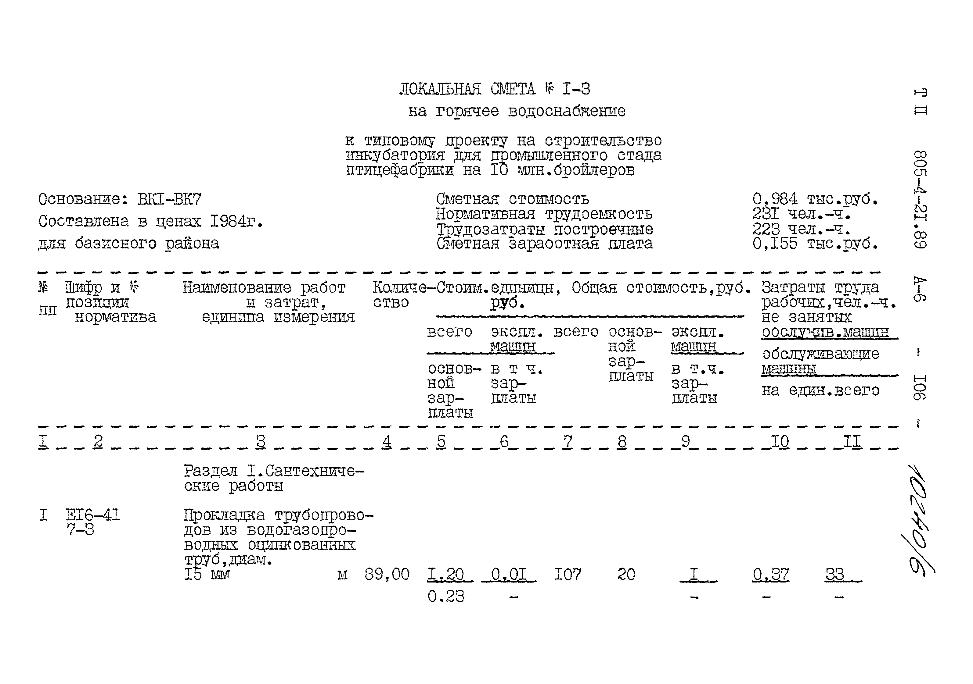 Типовой проект 805-4-21.89