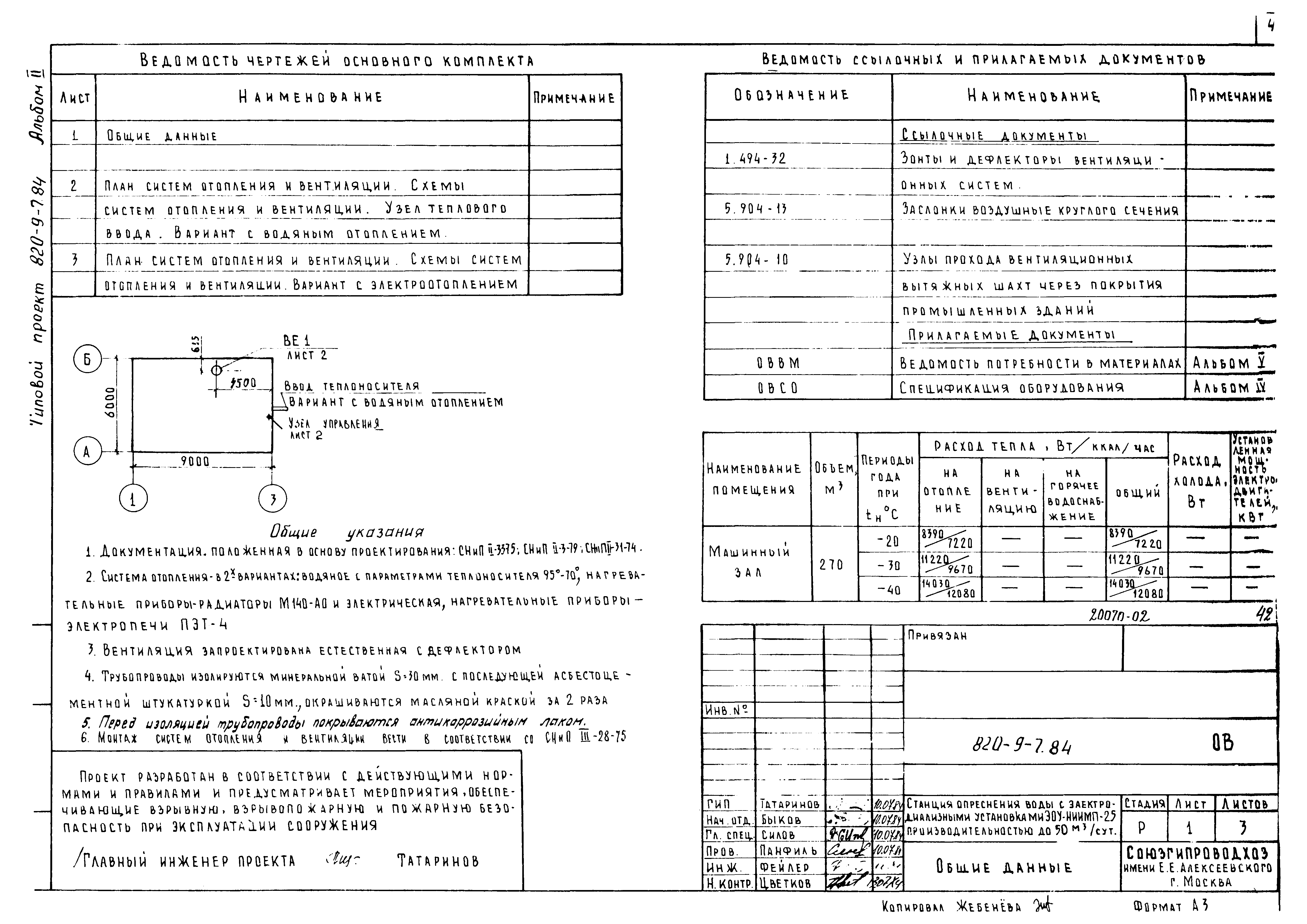 Типовой проект 820-9-7.84