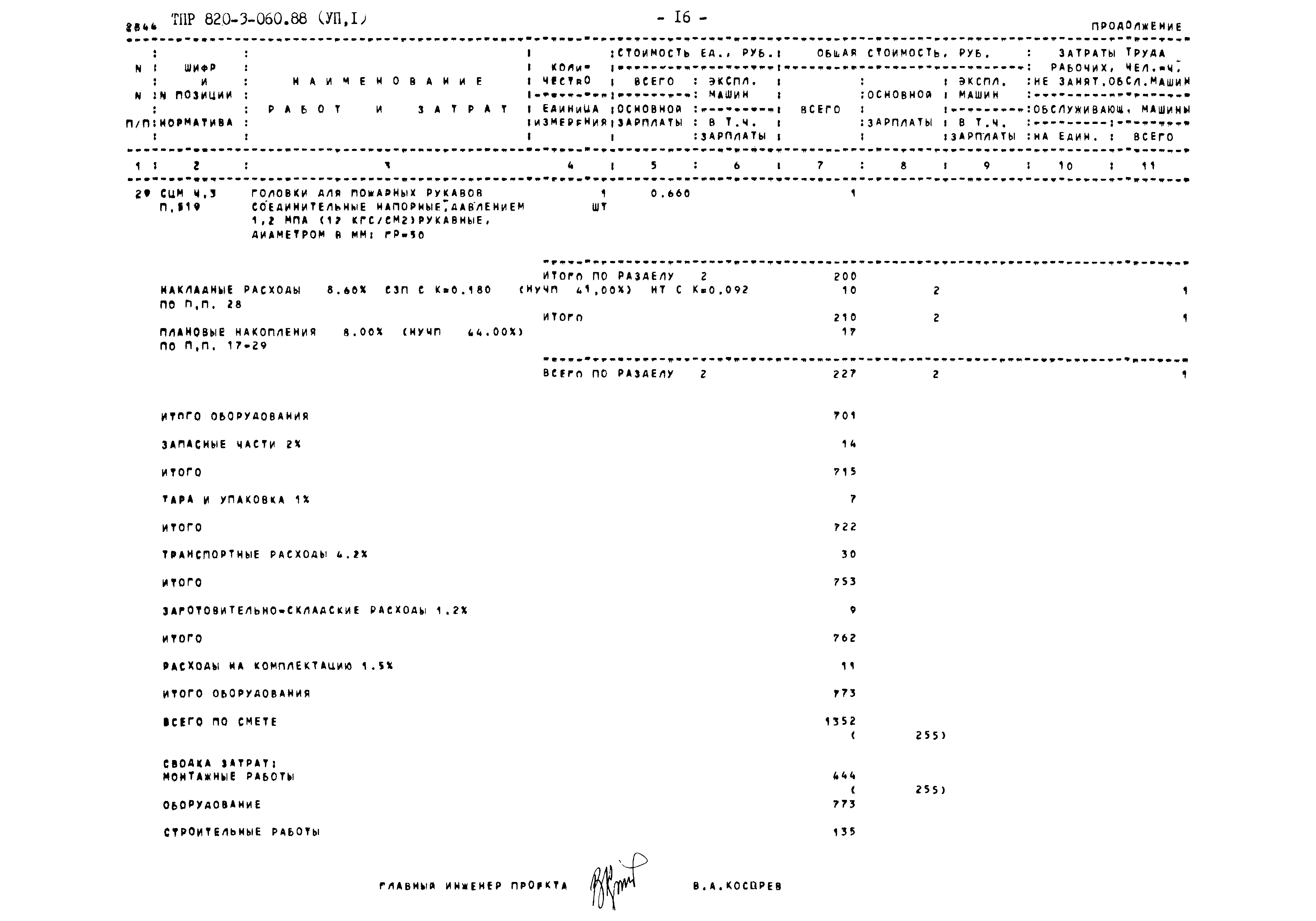 Типовые проектные решения 820-3-060.88