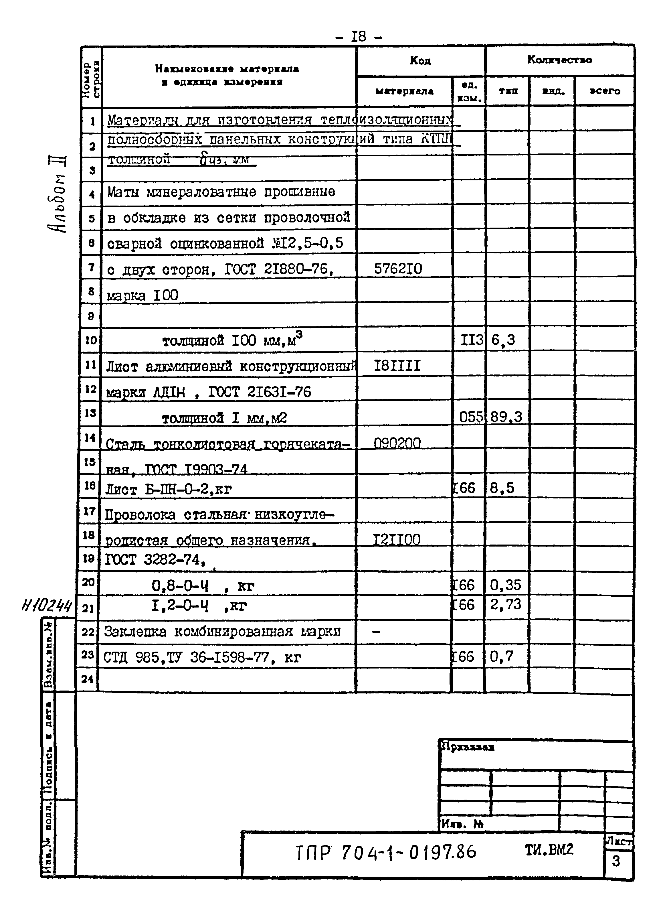 Типовые проектные решения 704-1-0197.86