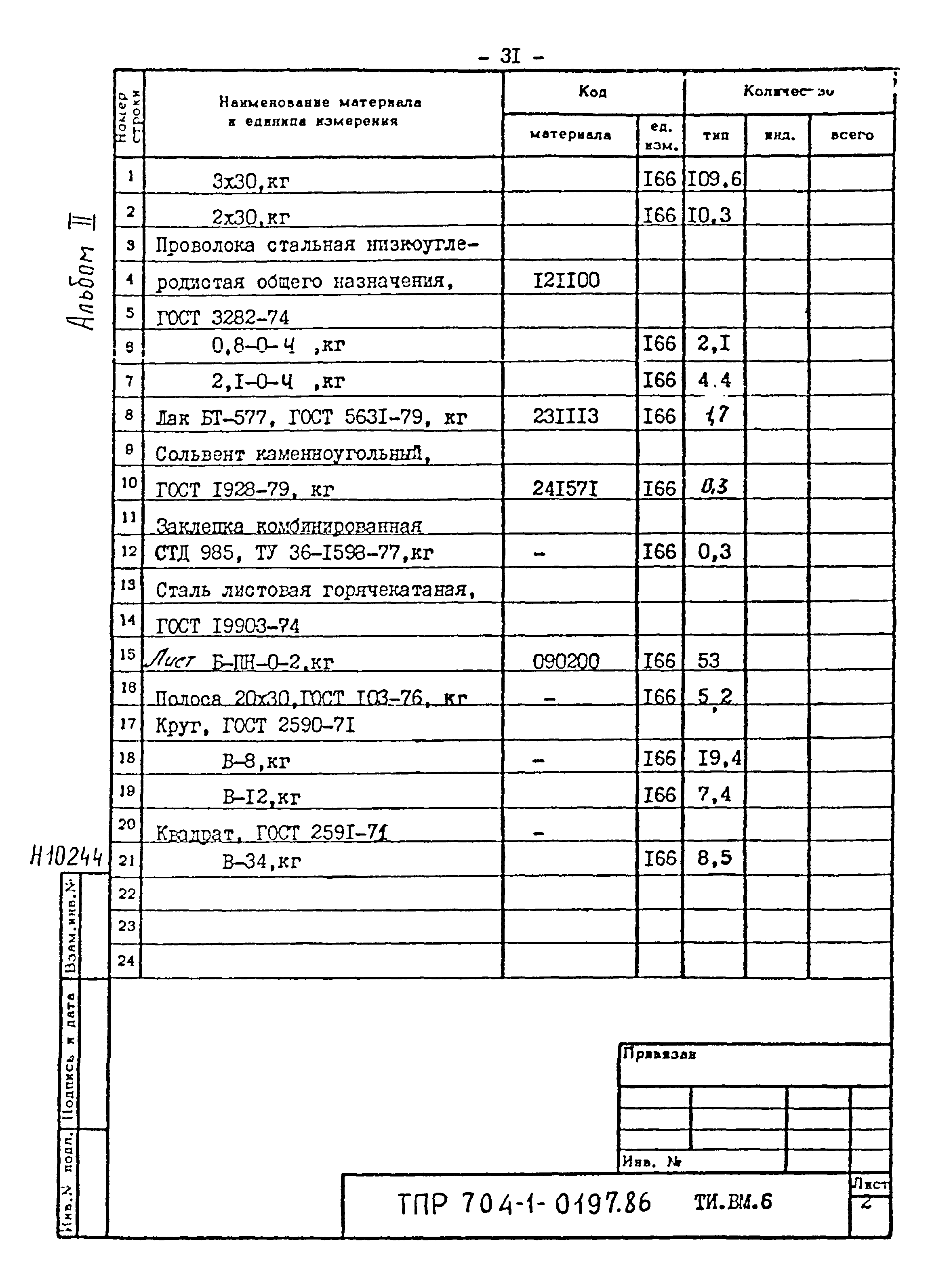 Типовые проектные решения 704-1-0197.86