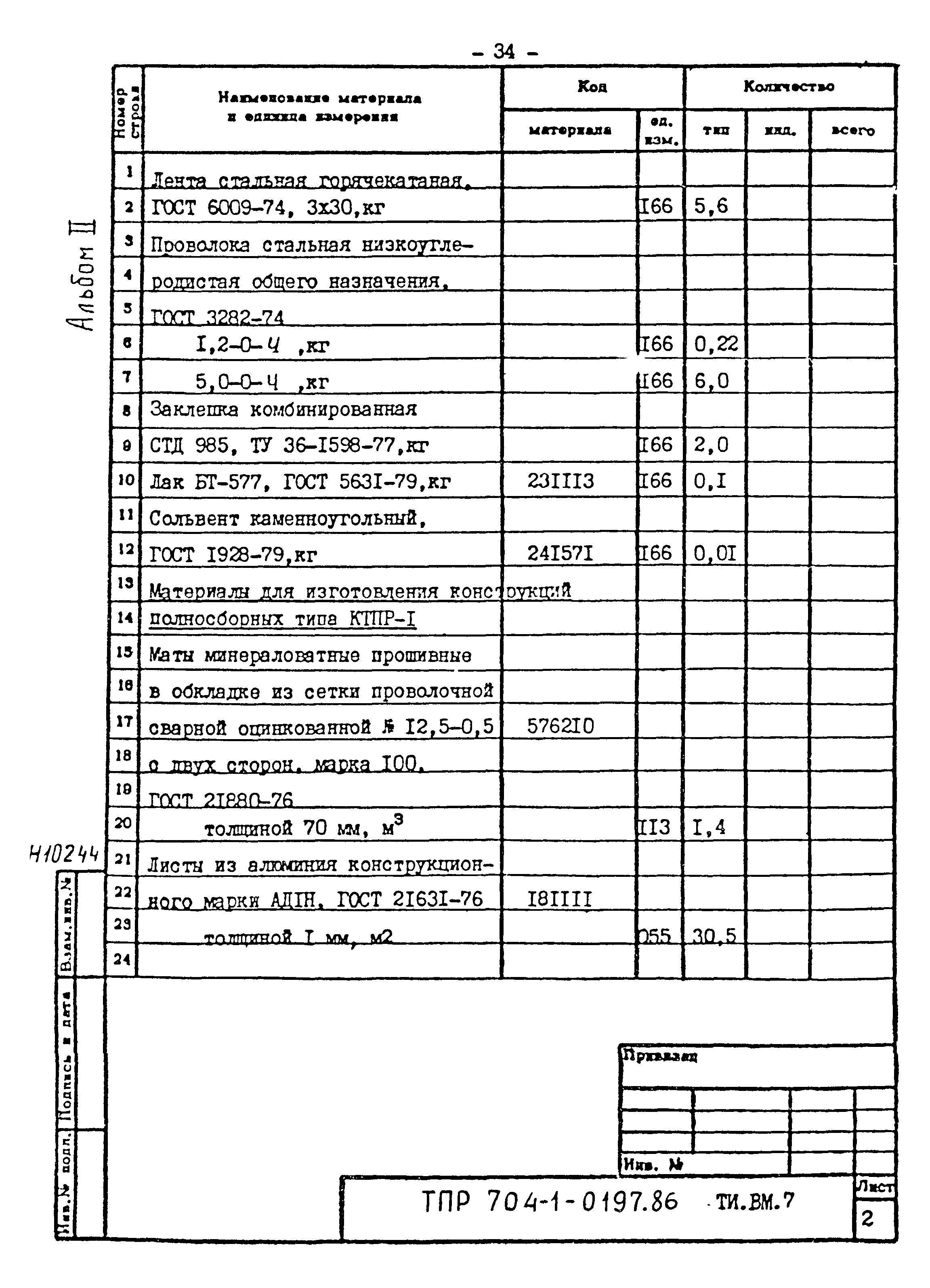 Типовые проектные решения 704-1-0197.86