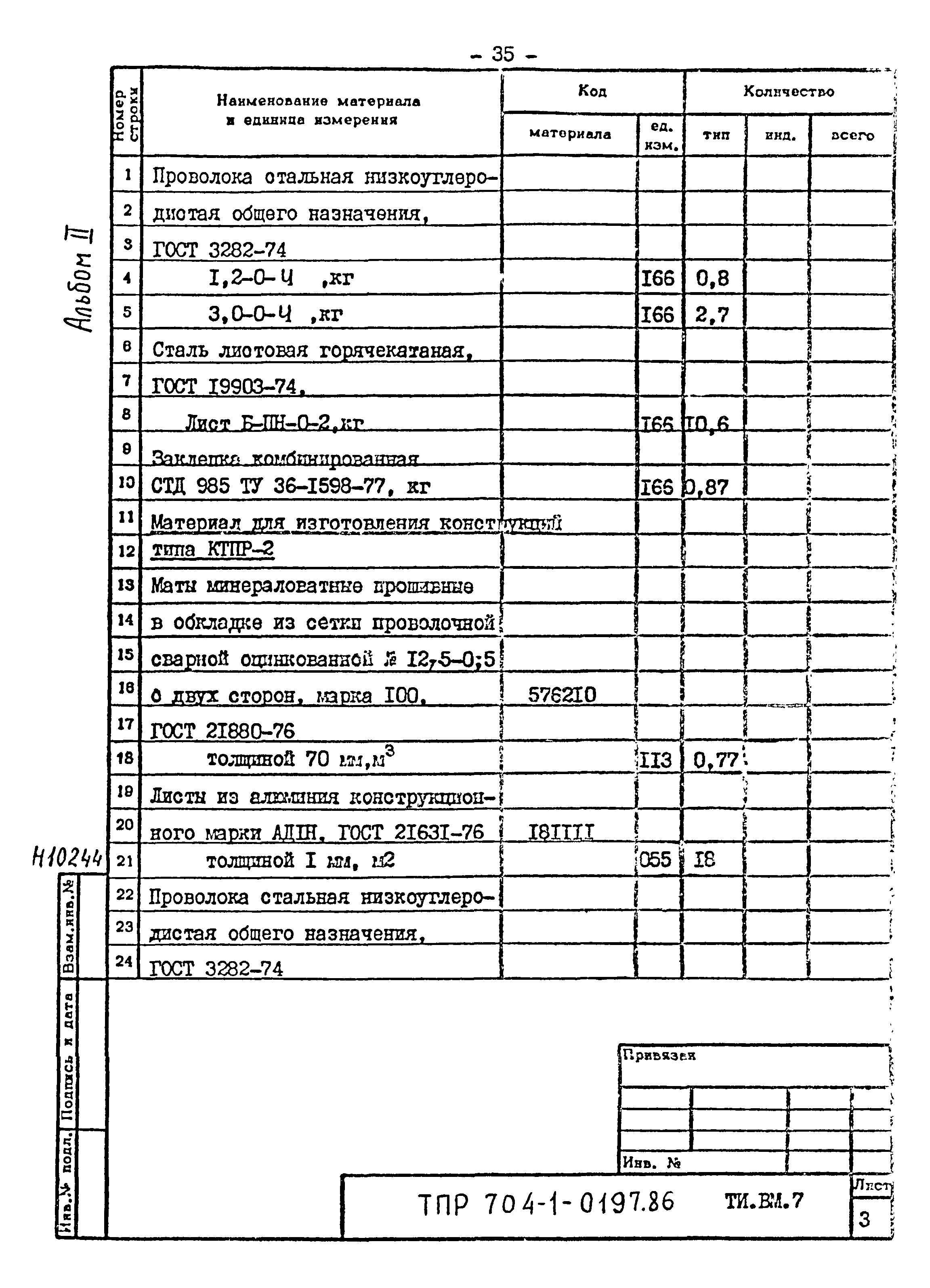 Типовые проектные решения 704-1-0197.86