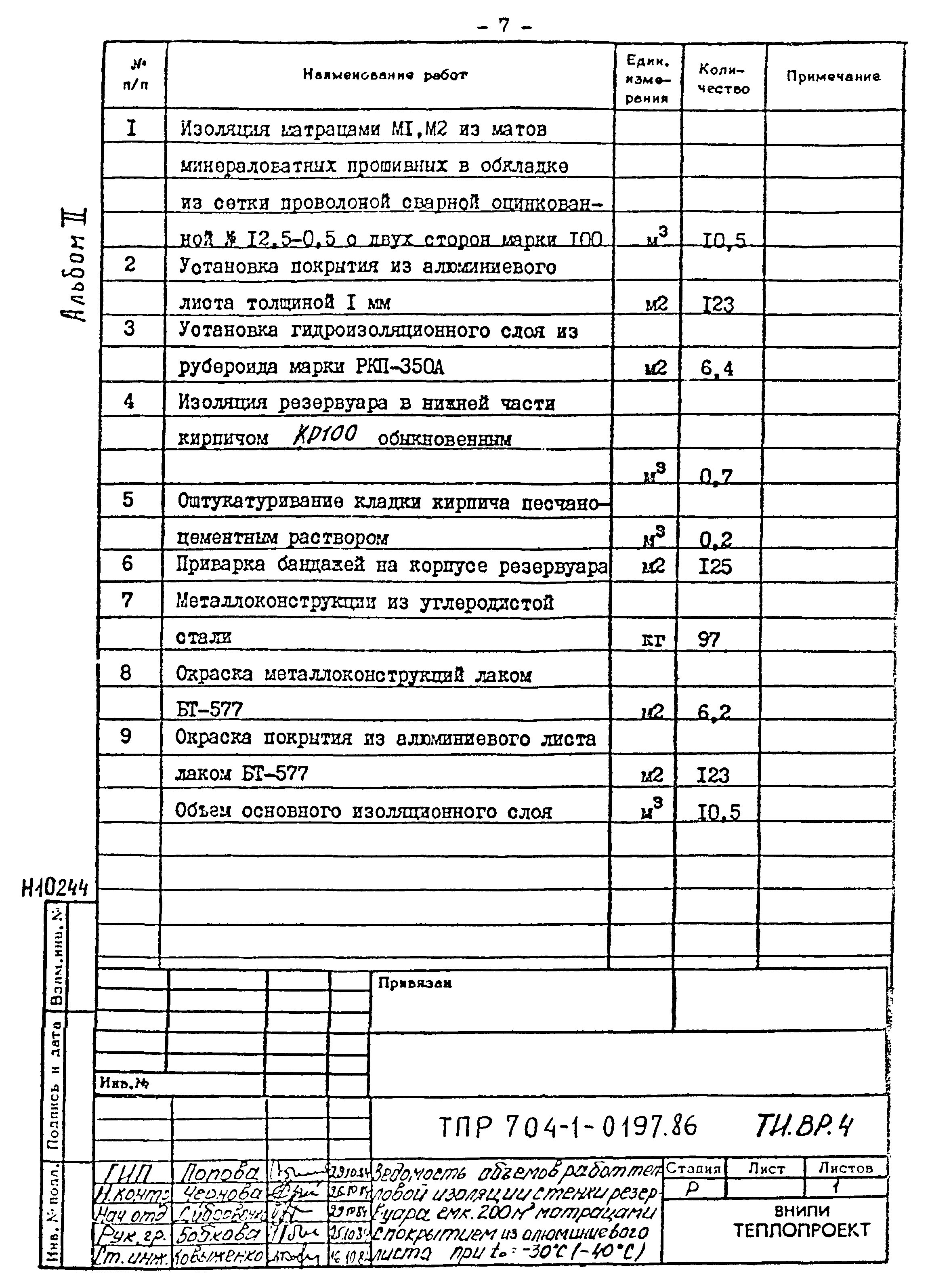 Типовые проектные решения 704-1-0197.86