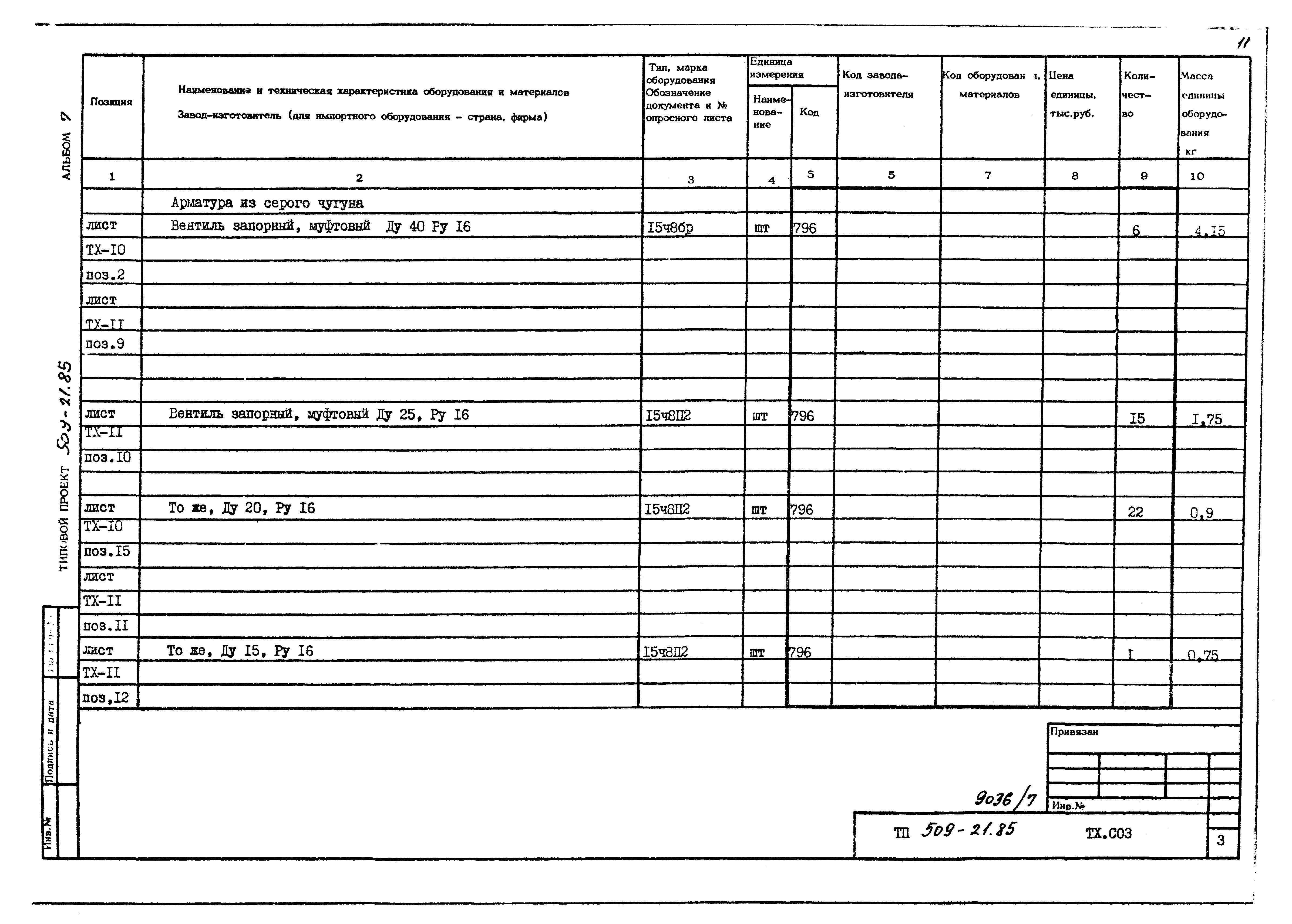 Типовой проект 509-21.85