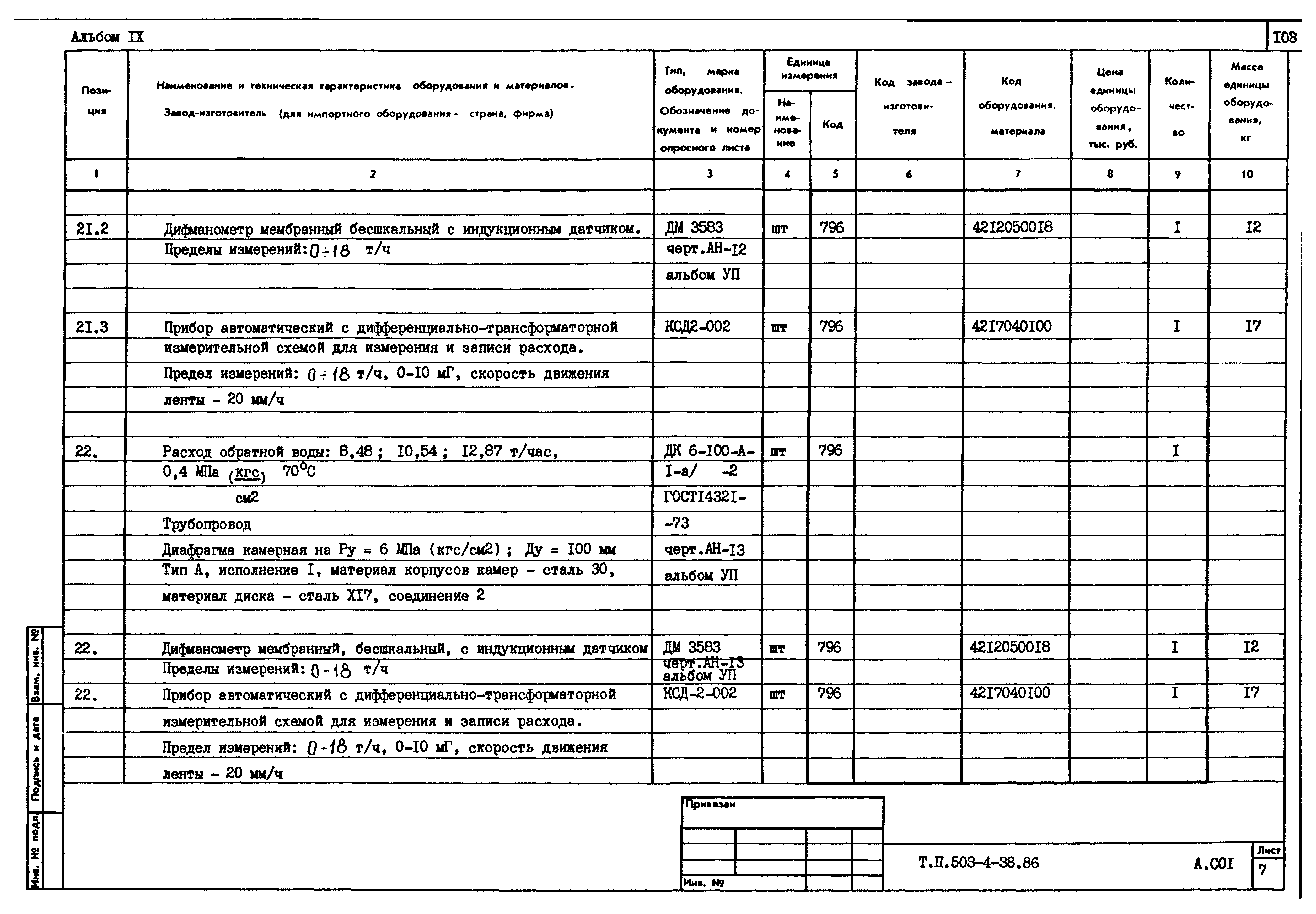 Типовой проект 503-4-38.86