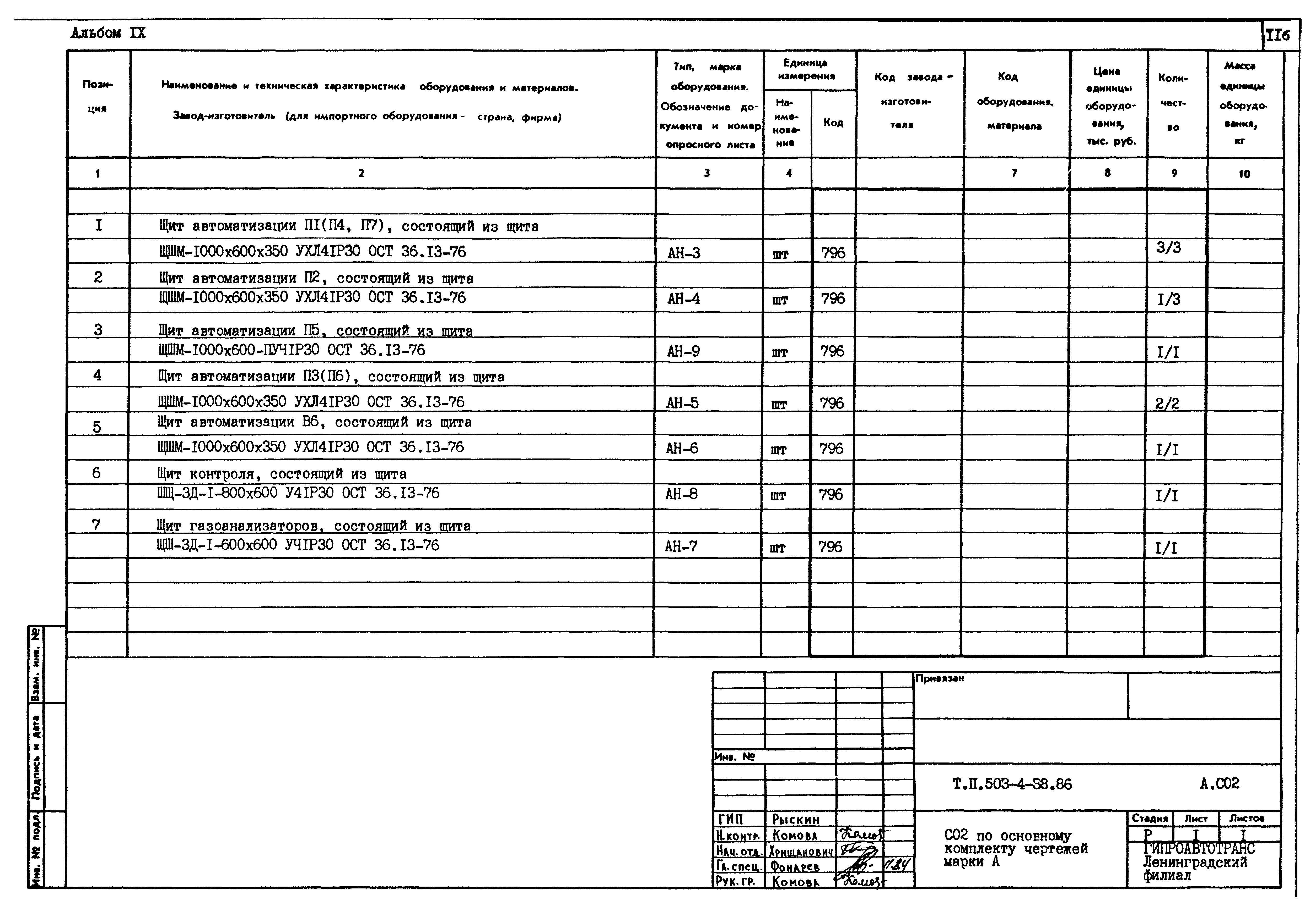 Типовой проект 503-4-38.86