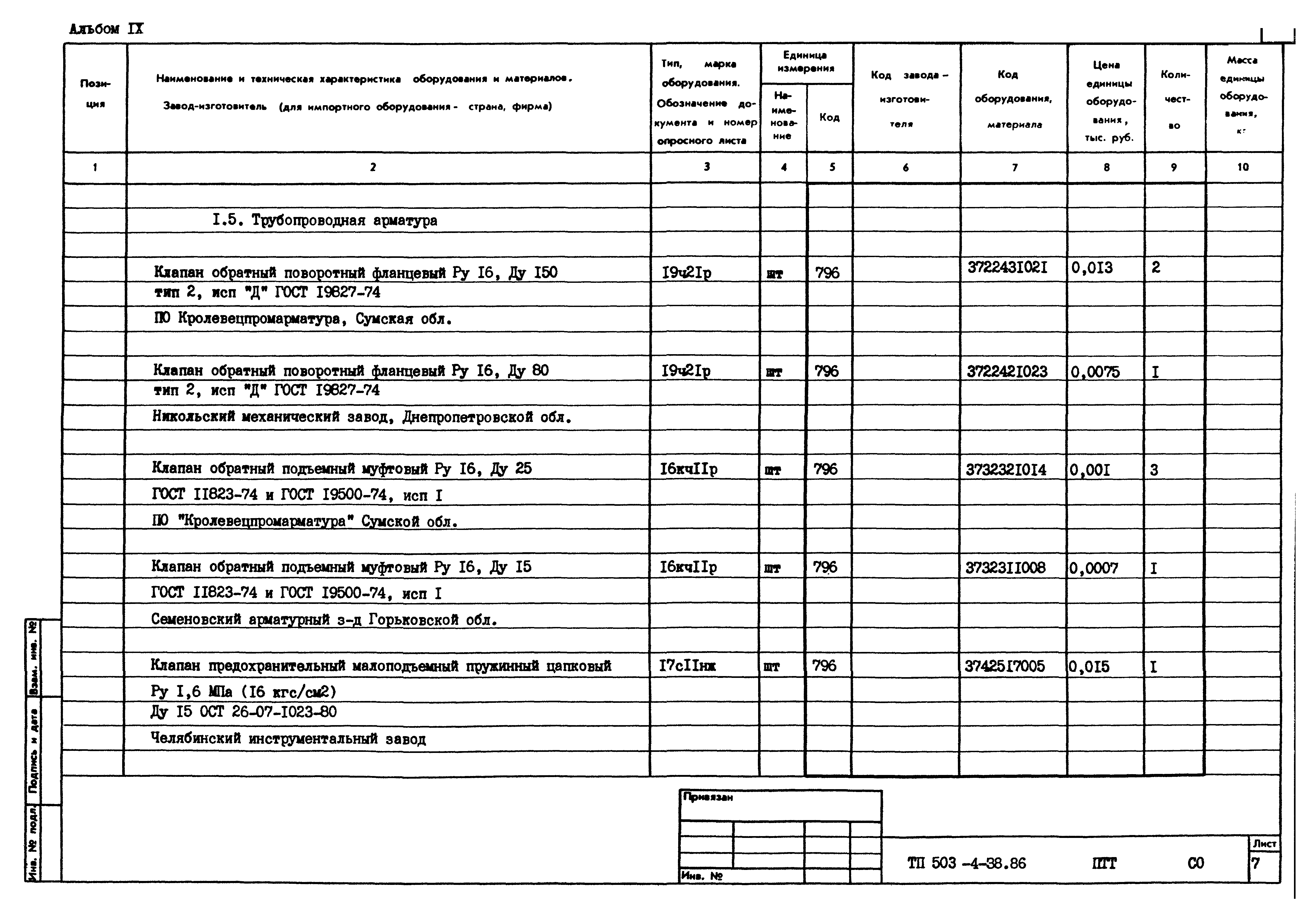 Типовой проект 503-4-38.86