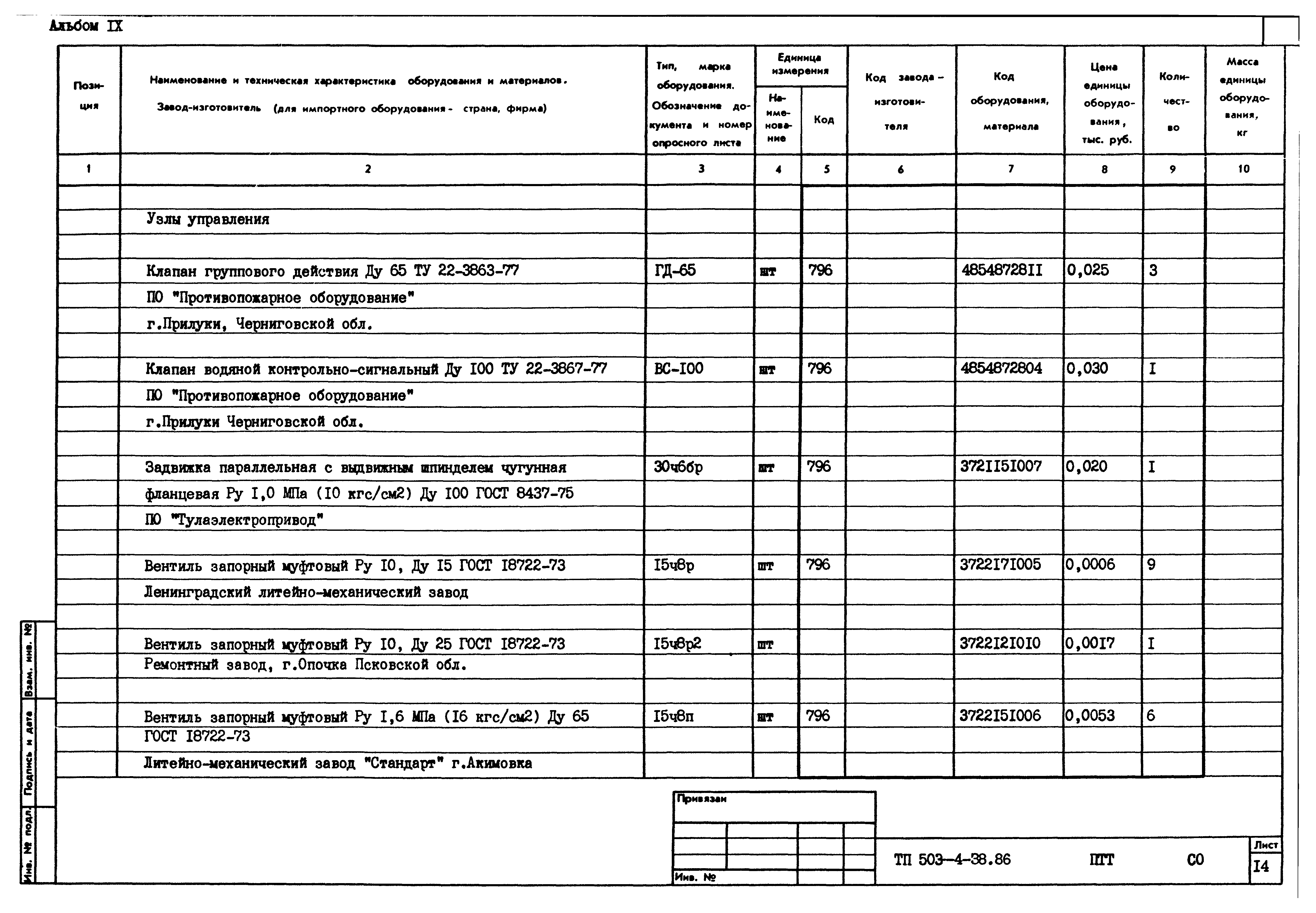 Типовой проект 503-4-38.86