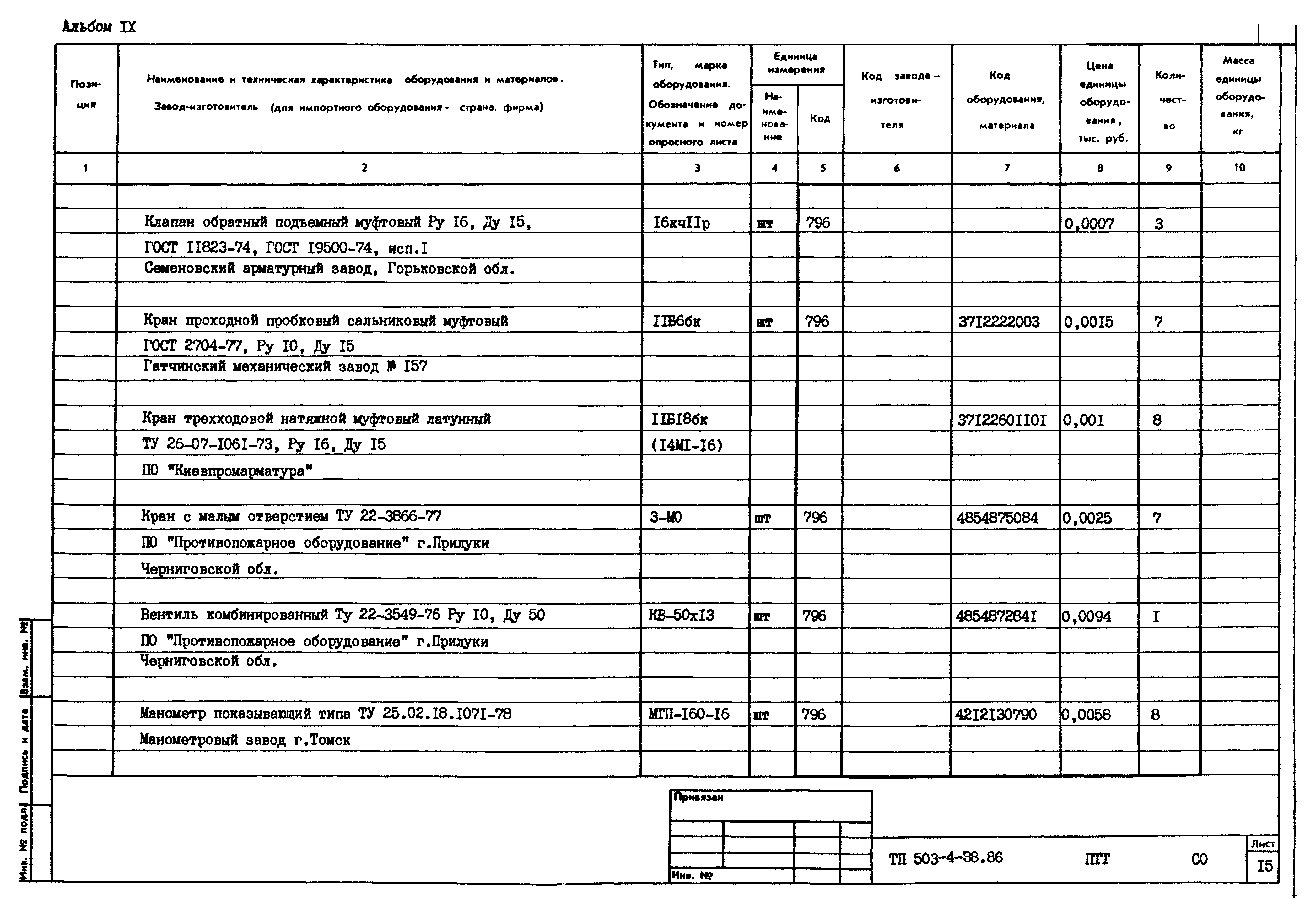 Типовой проект 503-4-38.86